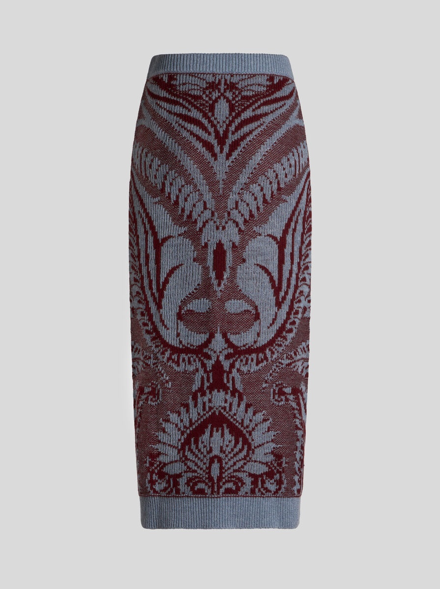 WOOL JACQUARD PENCIL SKIRT - 6