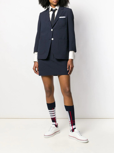 Thom Browne seersucker straight mini skirt outlook