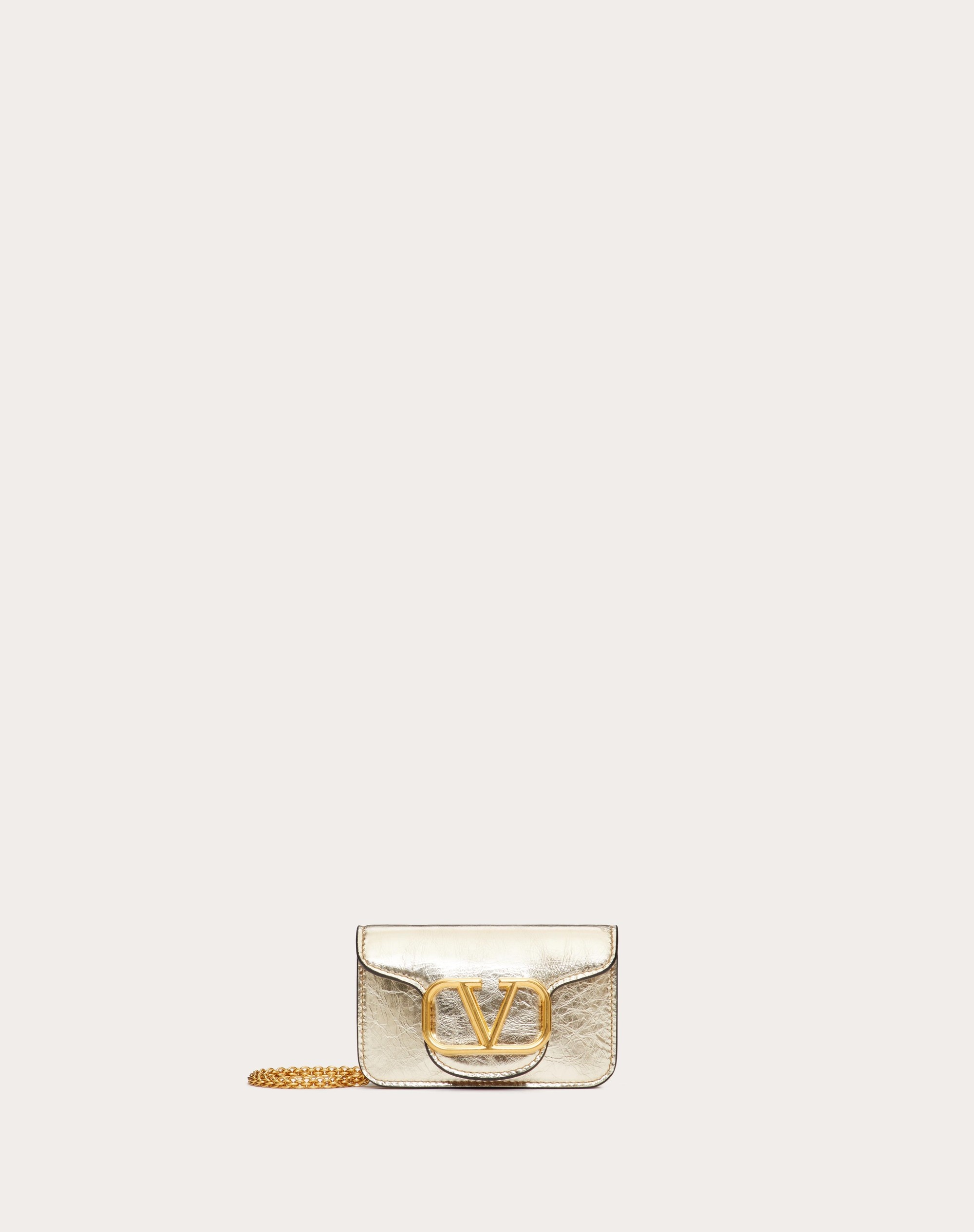 MICRO BAG WITH LOCÒ CHAIN IN METALLIC CALFSKIN - 1