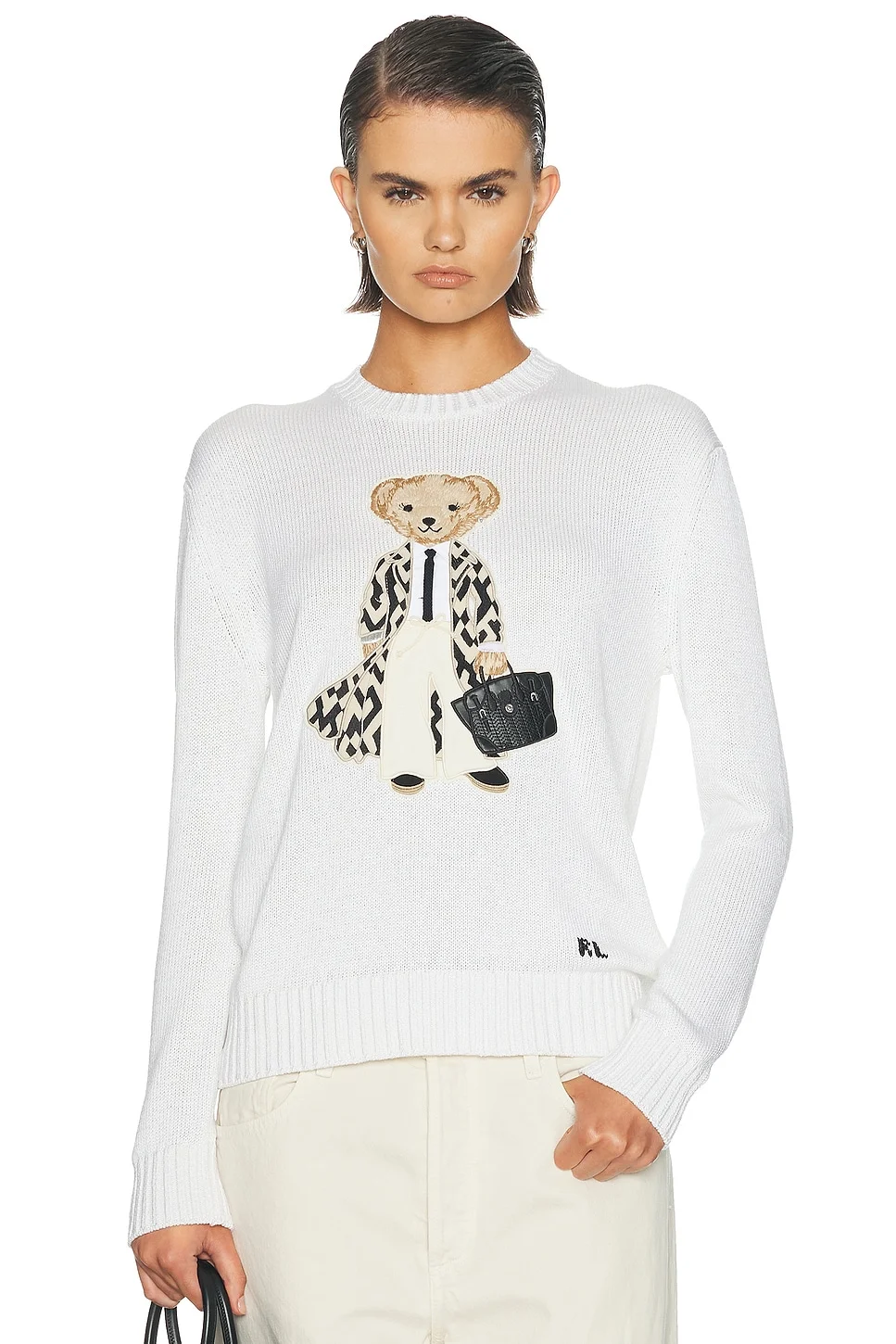 Lofty Silk Bear Long Sleeve Sweater - 1