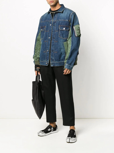 sacai patchwork denim jacket outlook