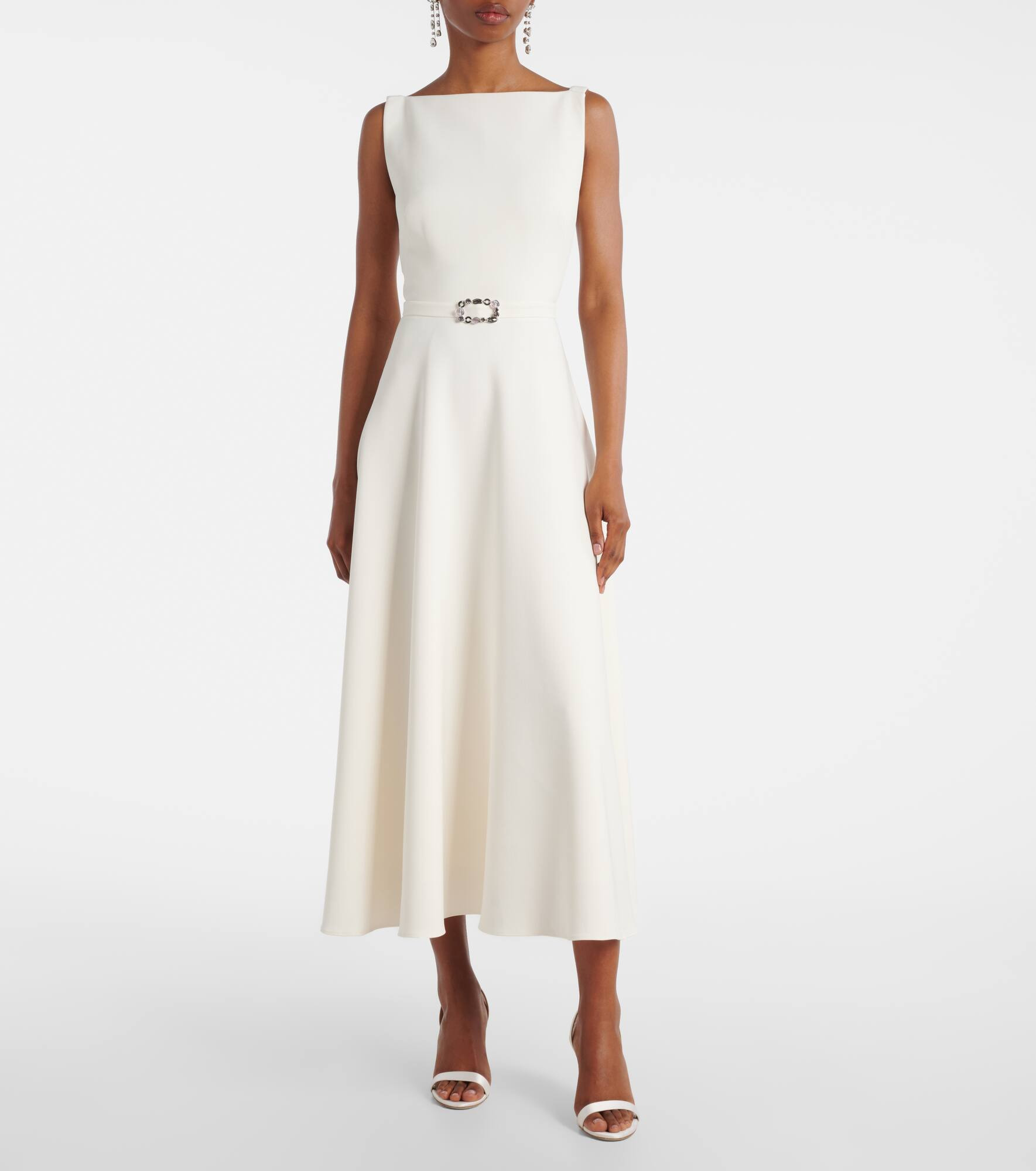 Belted A-line midi dress - 2