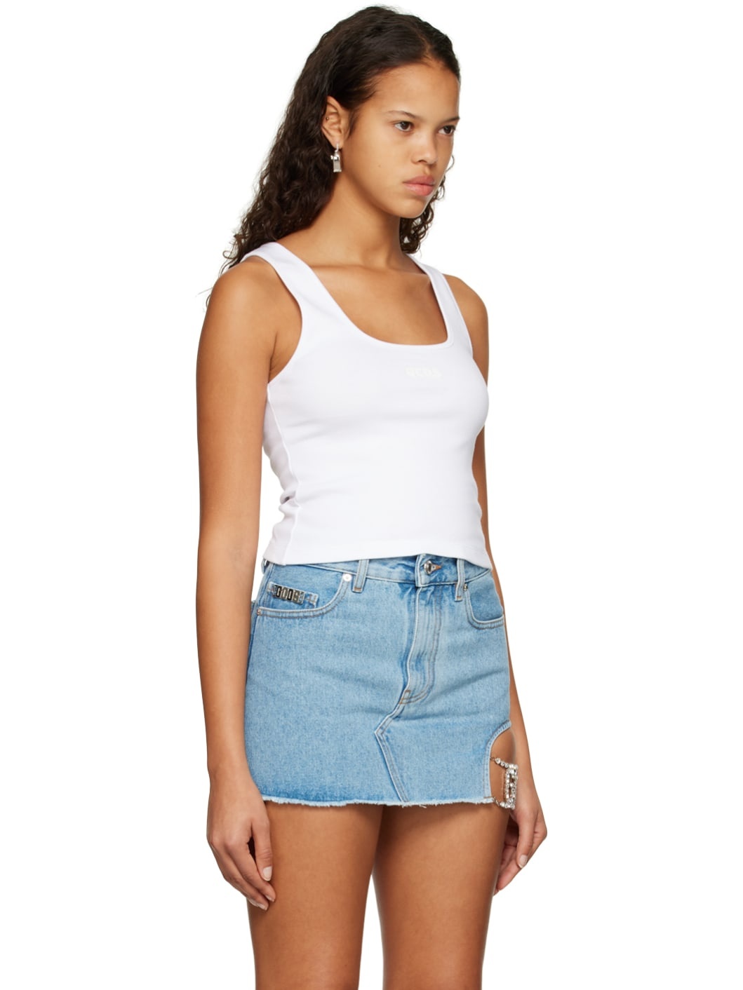 White Scoop Neck Tank Top - 2