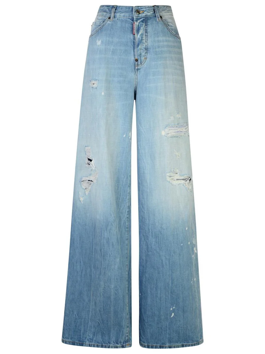 Dsquared2 DSQUARED2 'TRAVELLER' LIGHT BLUE COTTON JEANS - 1