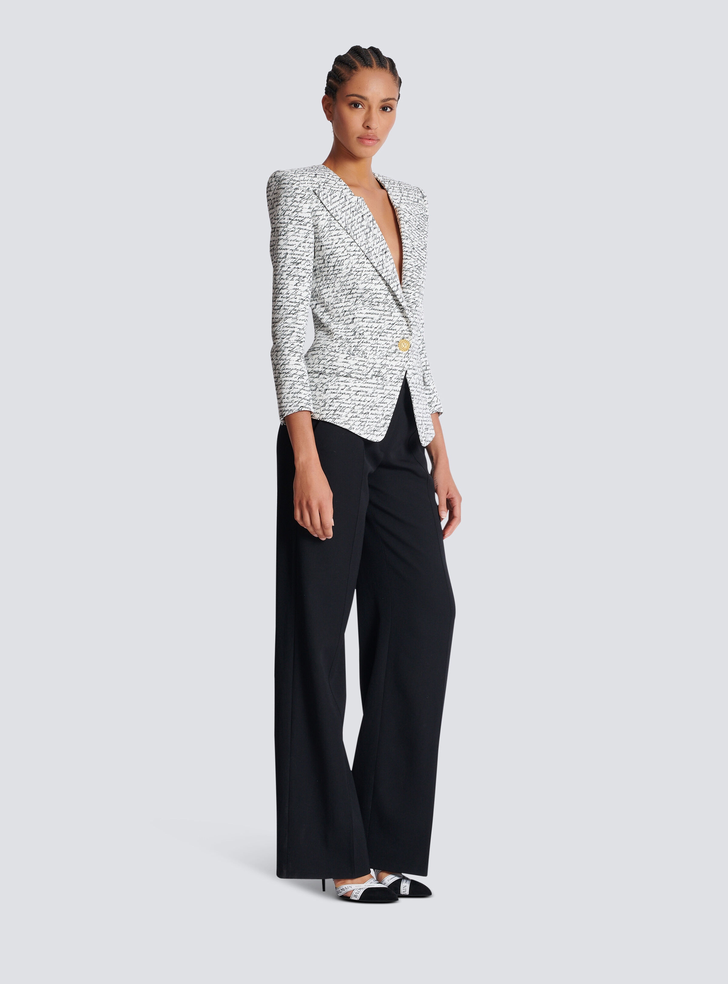 1-button jacket with "Love Letter" print - 3