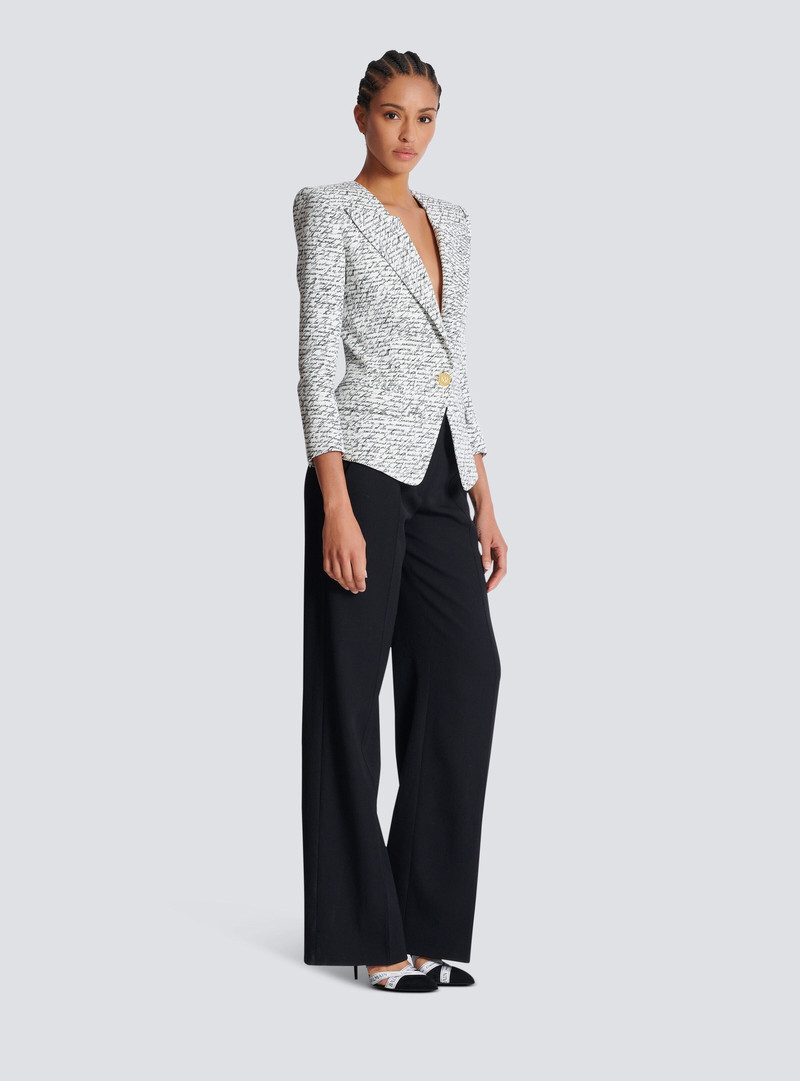 1-button jacket with "Love Letter" print 3