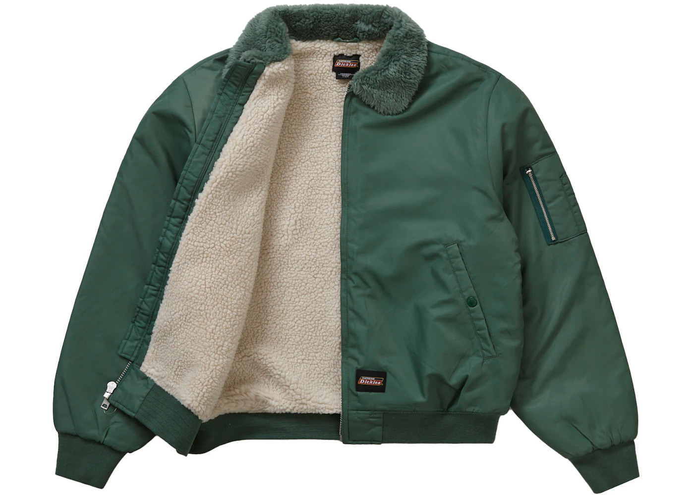 Supreme Dickies Fur Collar Bomber Jacket Green - 2