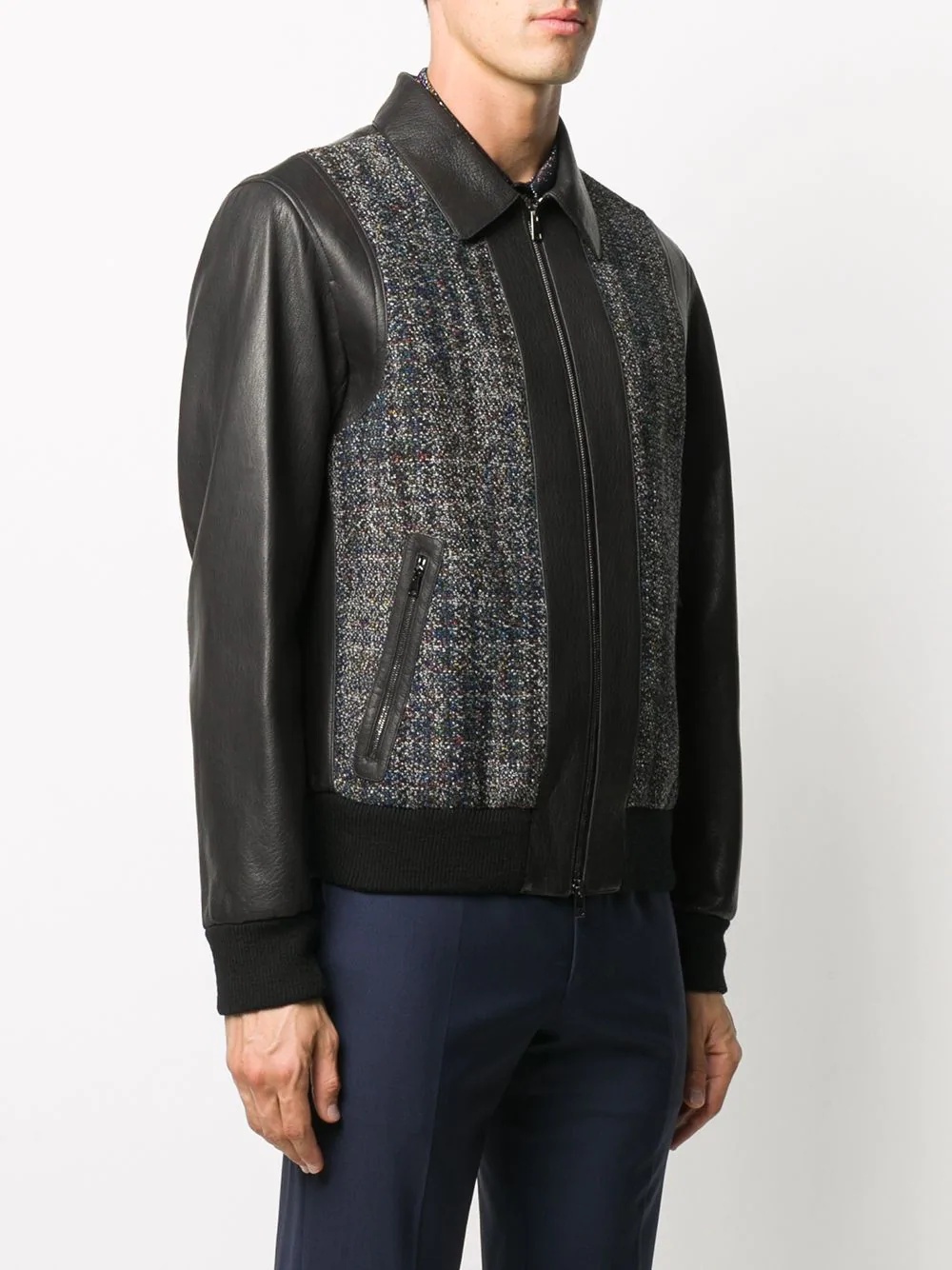 tweed-panelled jacket - 3