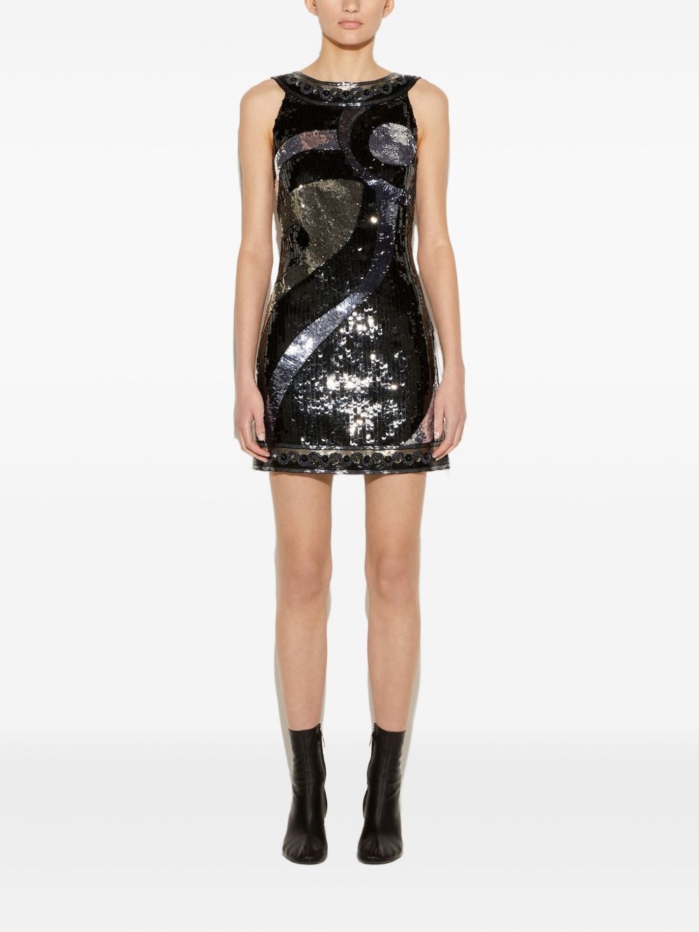 sequin-embellished sleeveless mini dress - 2