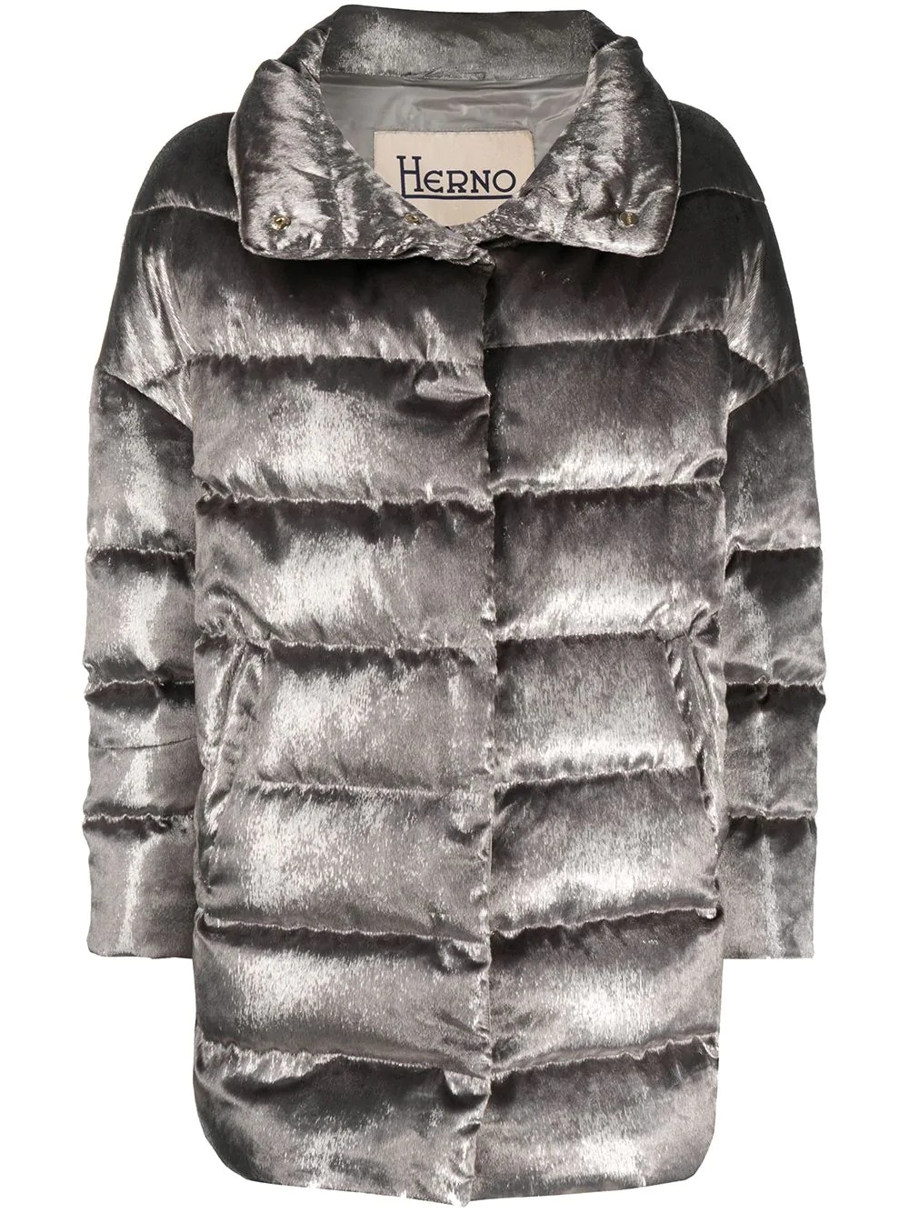 metallic-finish puffer jacket - 1