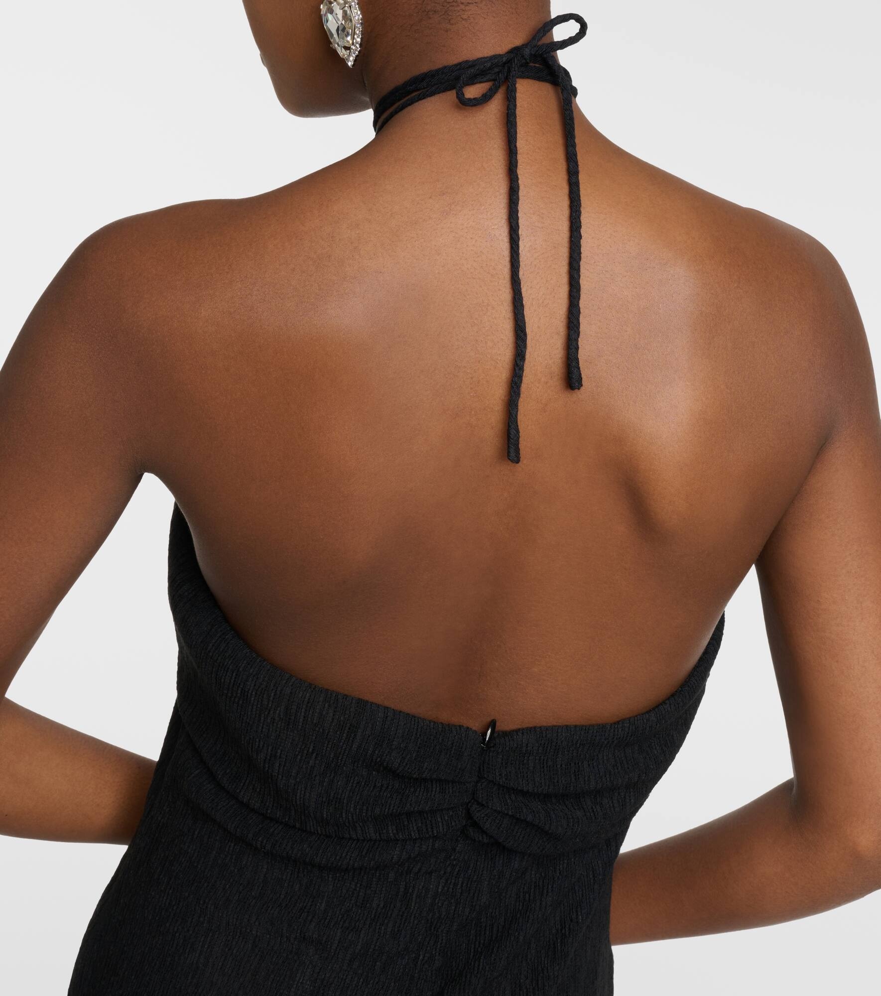 Pearl-detail halterneck midi dress - 6