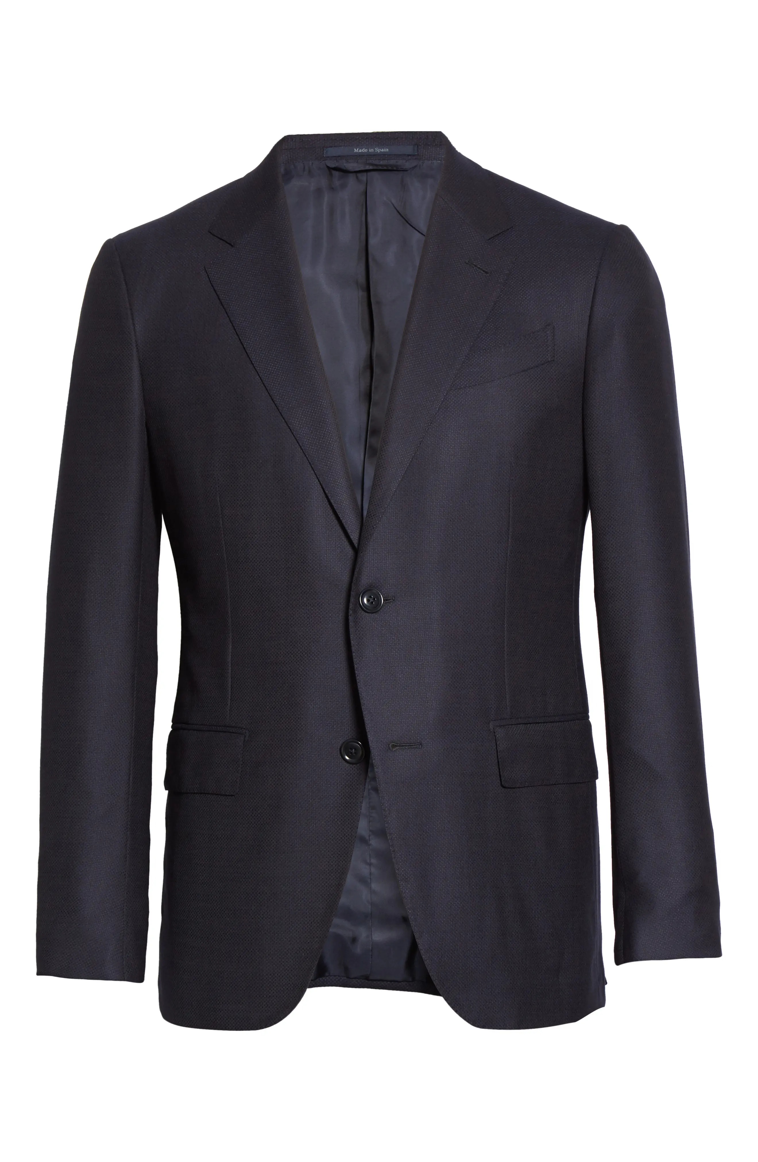 Regular Fit Stretch Wool & Silk Sport Coat - 6