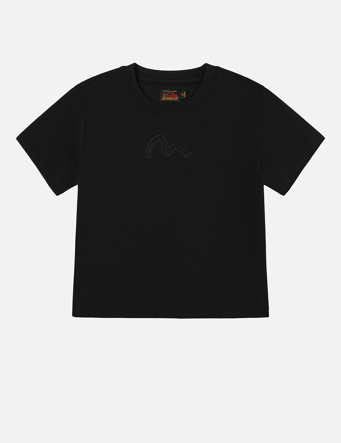 Slogan Embroidery and High-heeled Seagull Slim Fit T-Shirt - 3