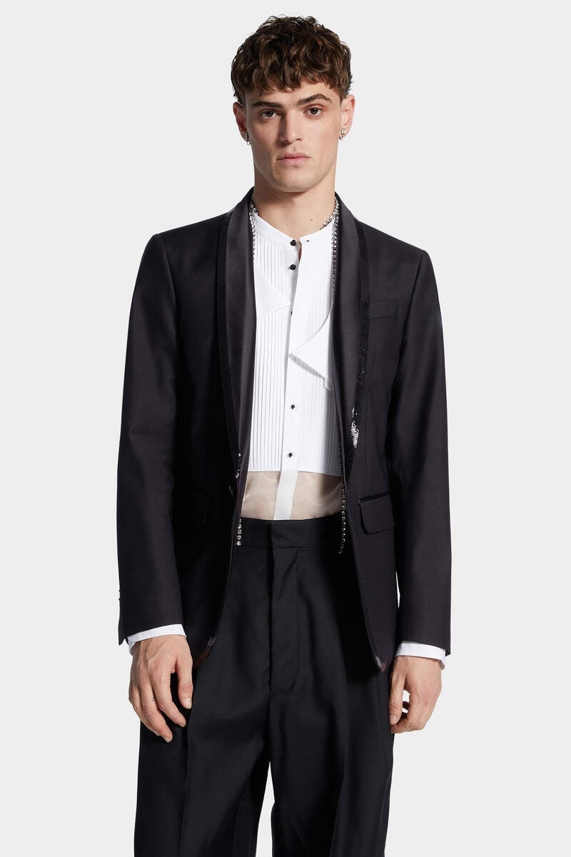 EMBROIDERED SHAWL COLLAR LONDON BLAZER - 3