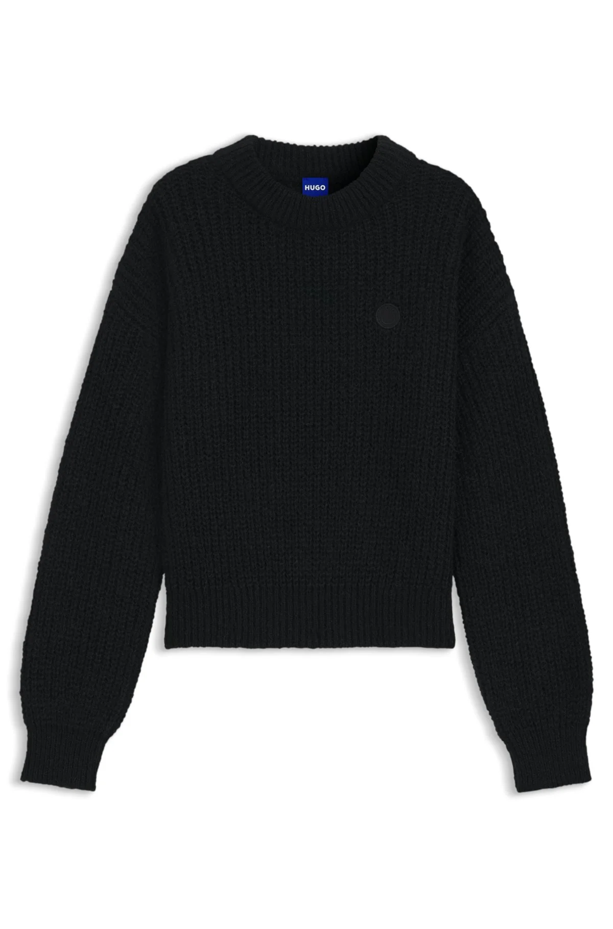 KNITTED SWEATER WITH HAPPY HUGO BADGE - 1