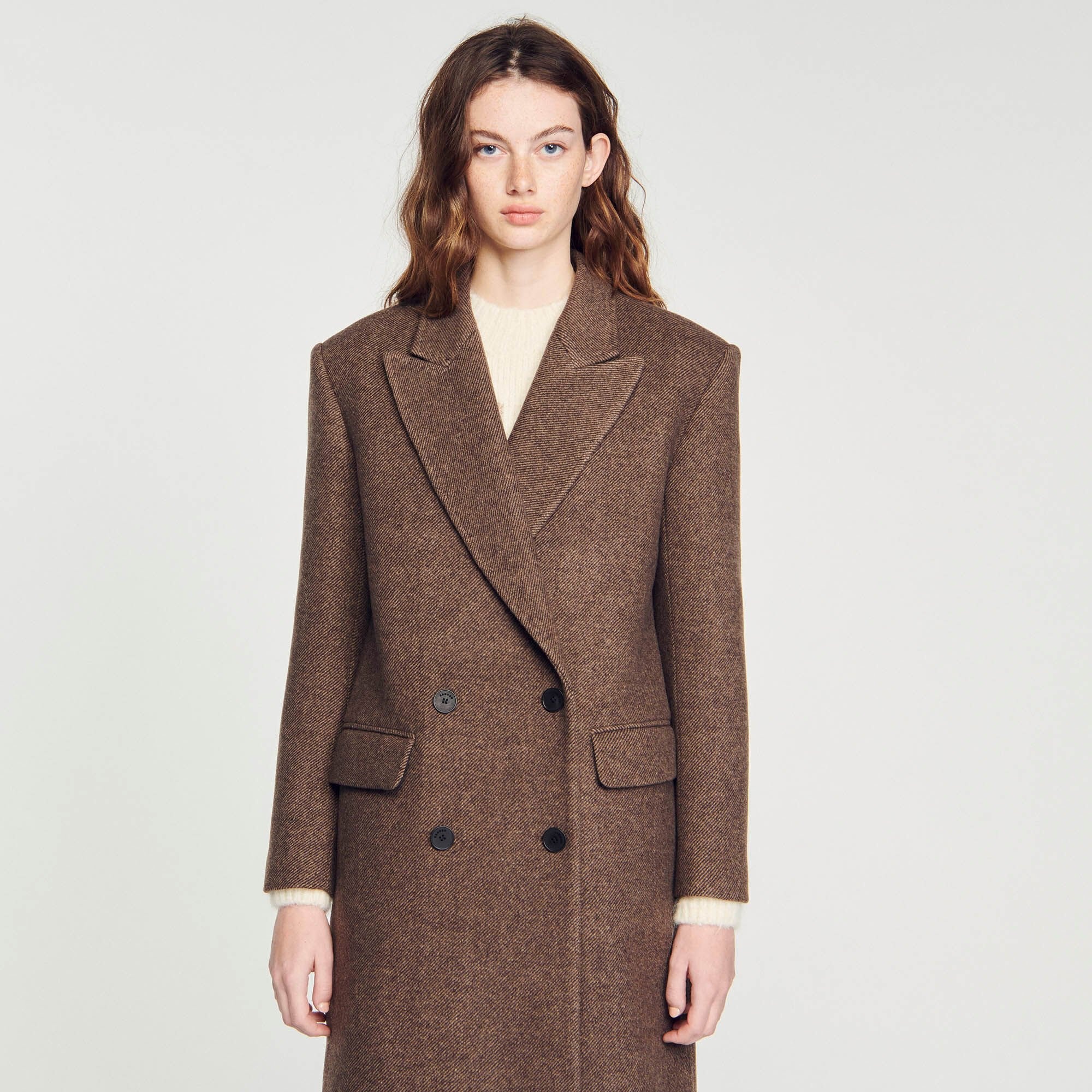 LONG-SLEEVED BUTTON COAT - 5