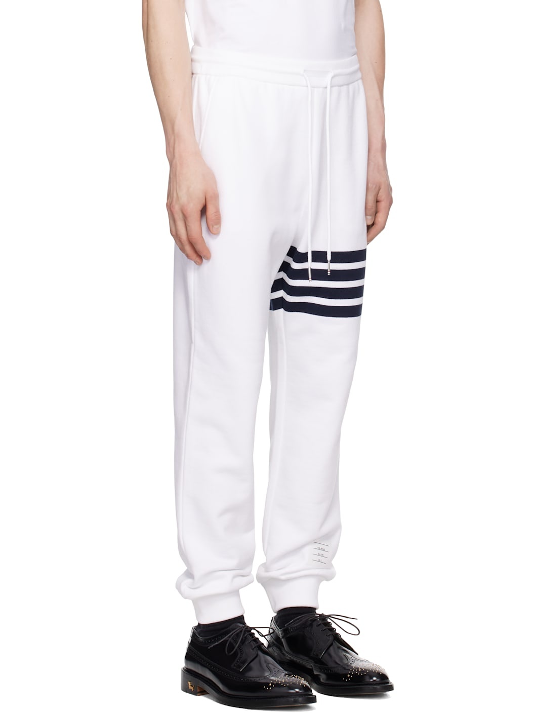 White Classic Loopback 4-Bar Sweatpants - 2