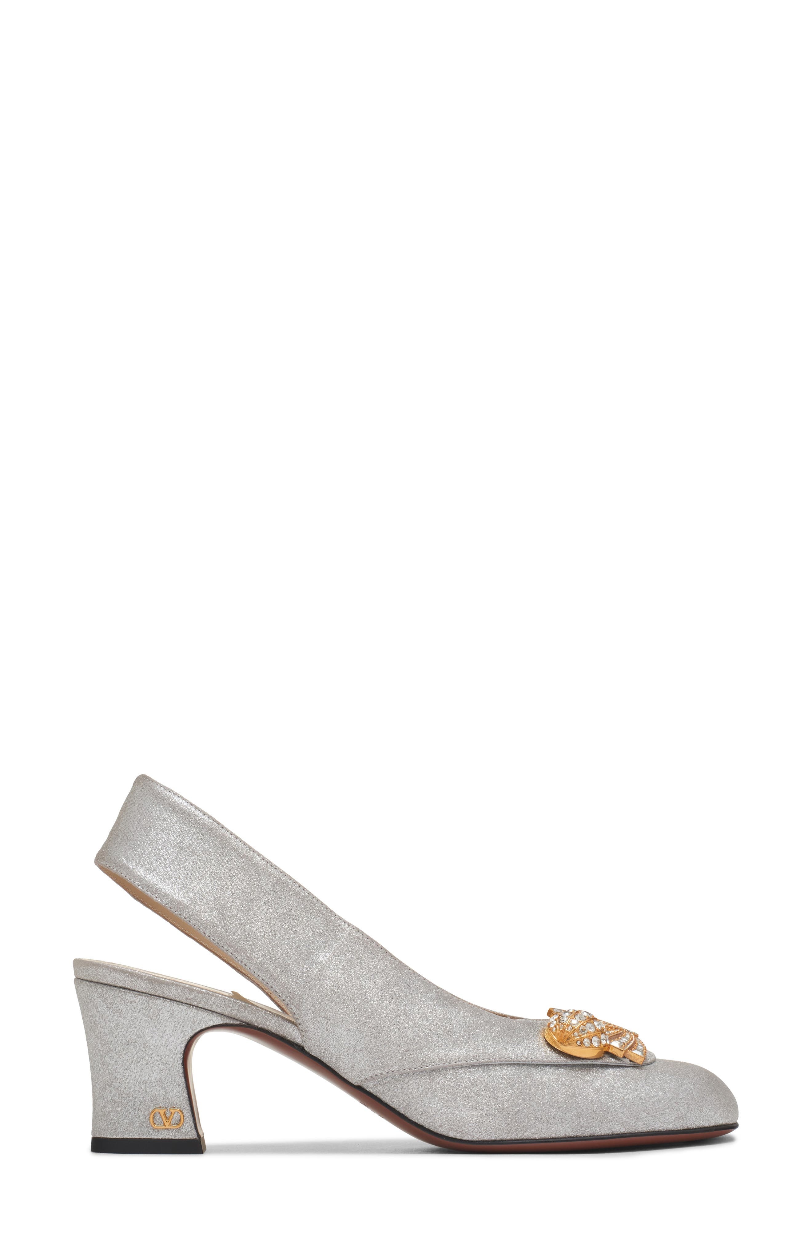 Valentino Garavani Adamantine Slingback Pump in Silver at Nordstrom - 3