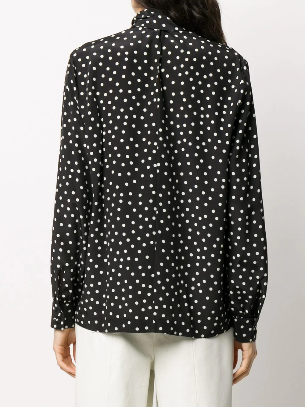 pussy-bow polka-dot shirt - 4