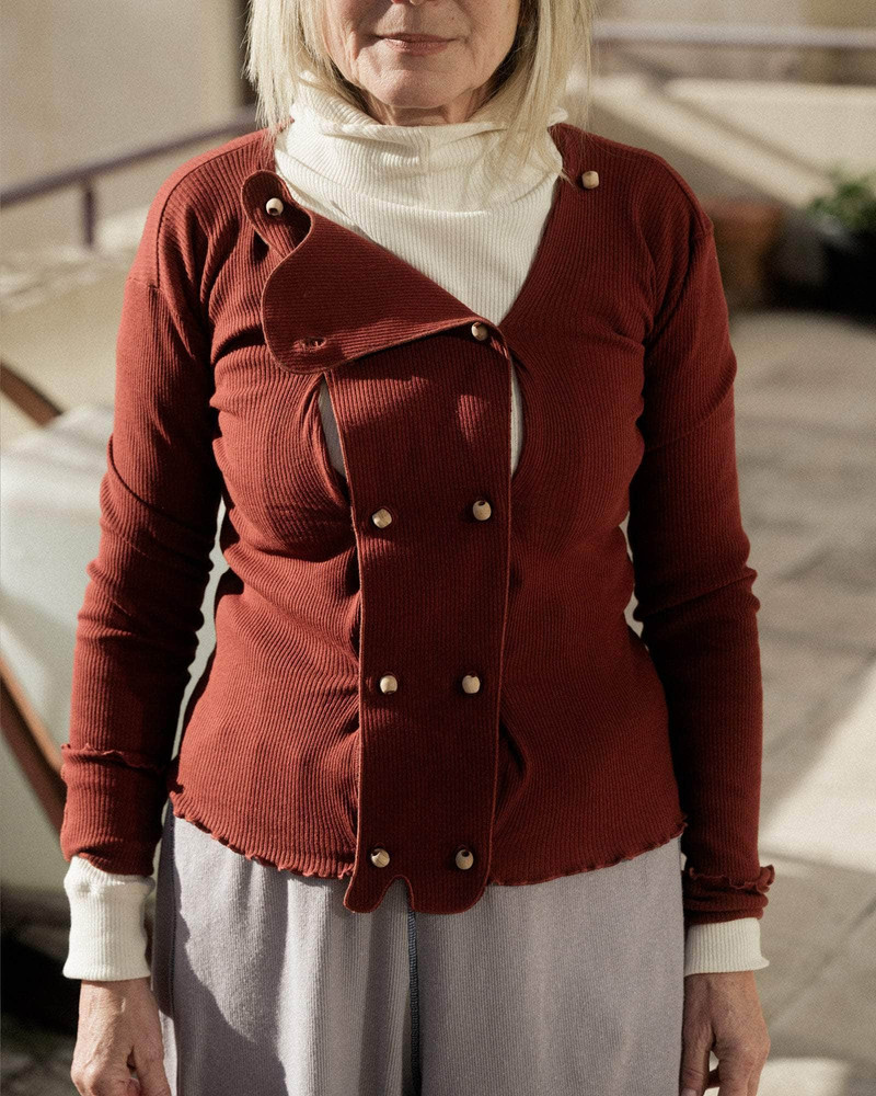 Disc Cardigan - Recycled Cotton Rib 4