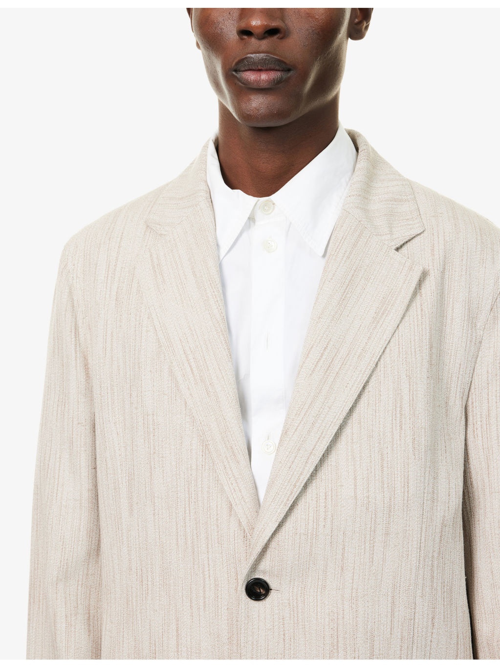 Textured Single-Breasted Woven Jacket - 5
