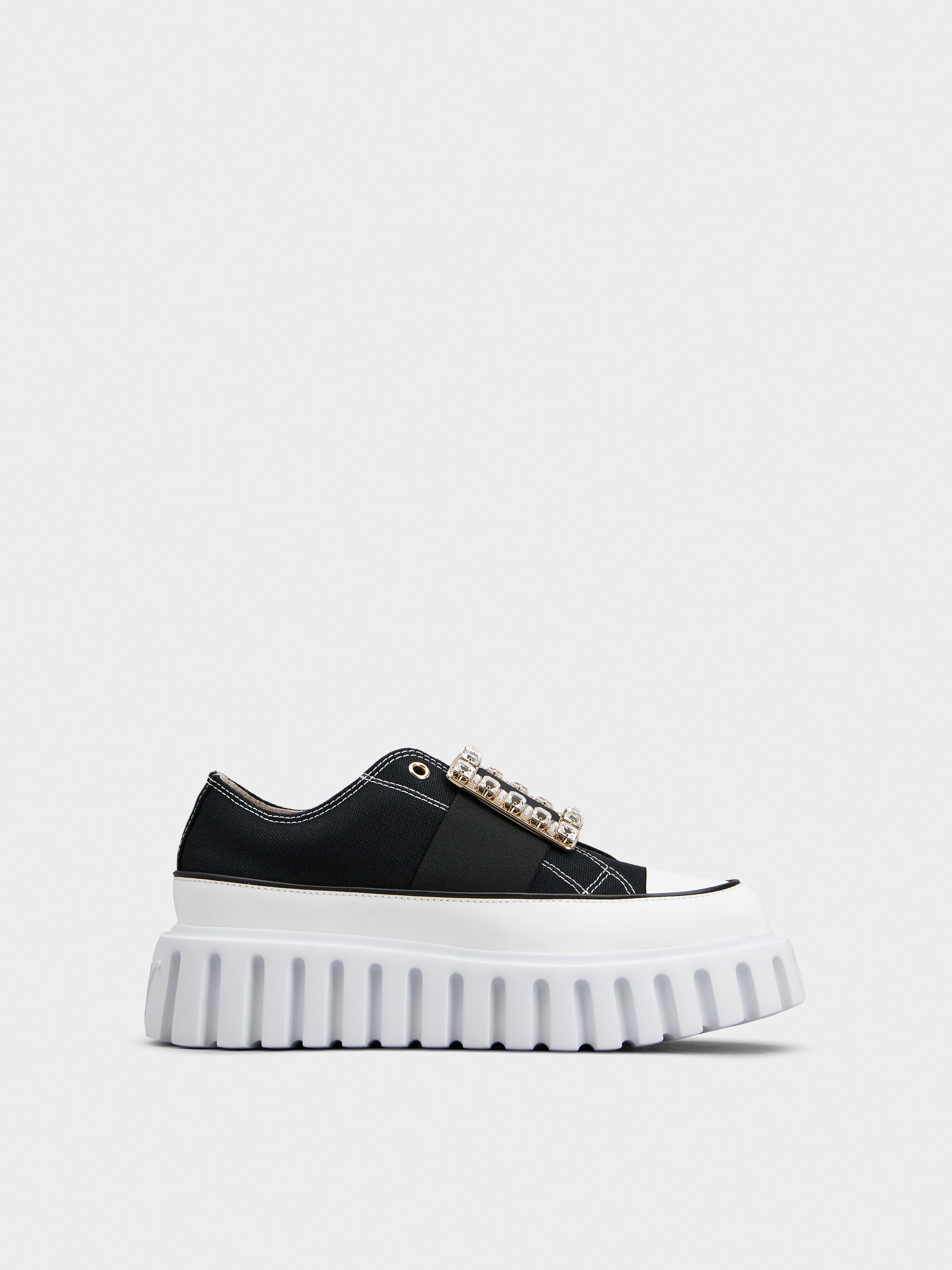 Viv' Go-Thick Strass Buckle Slip-on Sneakers in Canvas - 1