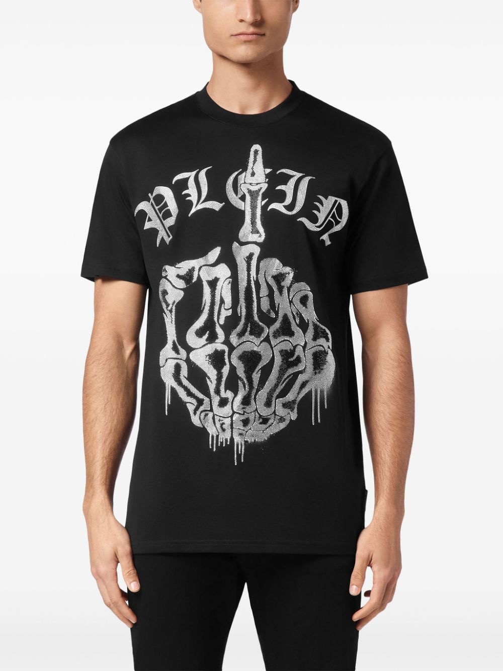 rhinestone-embellished cotton t-shirt - 3