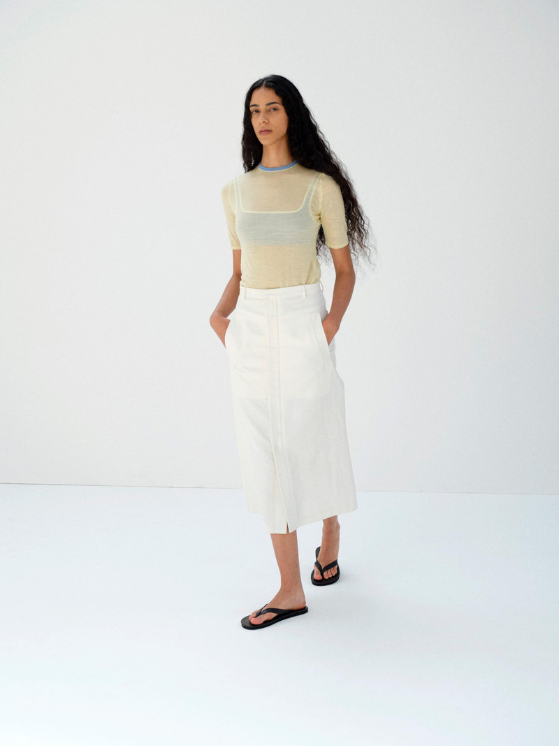 AURALEE HARD TWIST HIGH GAUGE WOOL SILK KNIT TEE outlook