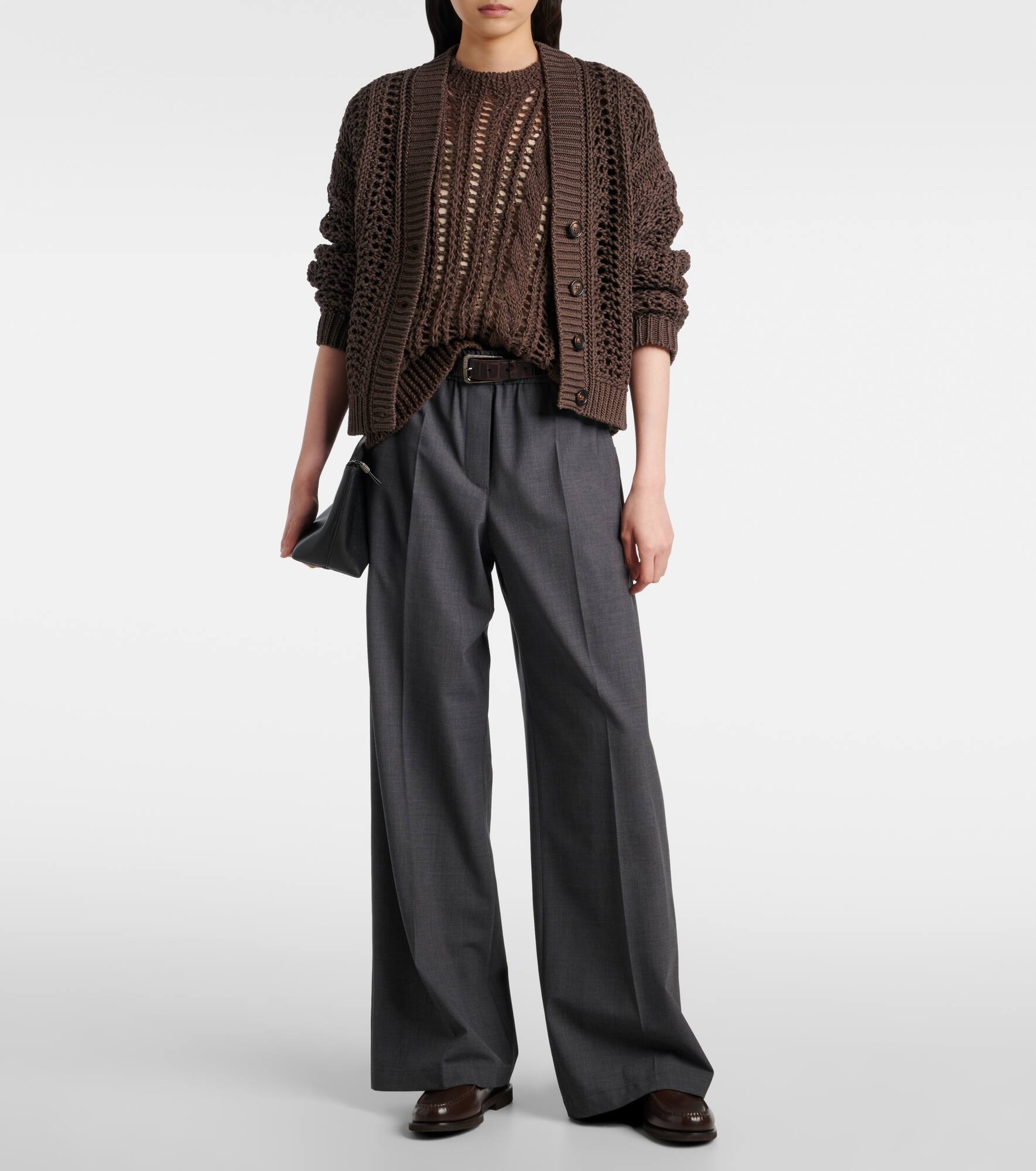 Wool-blend wide-leg jeans - 2