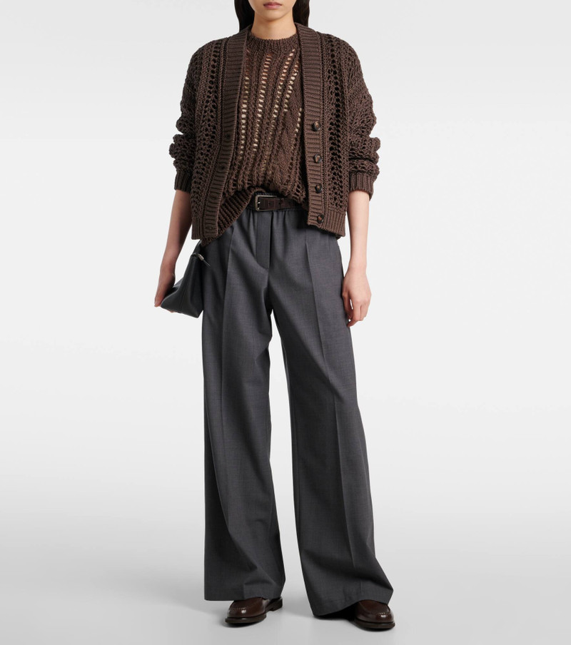 Brunello Cucinelli Wool-blend wide-leg jeans outlook