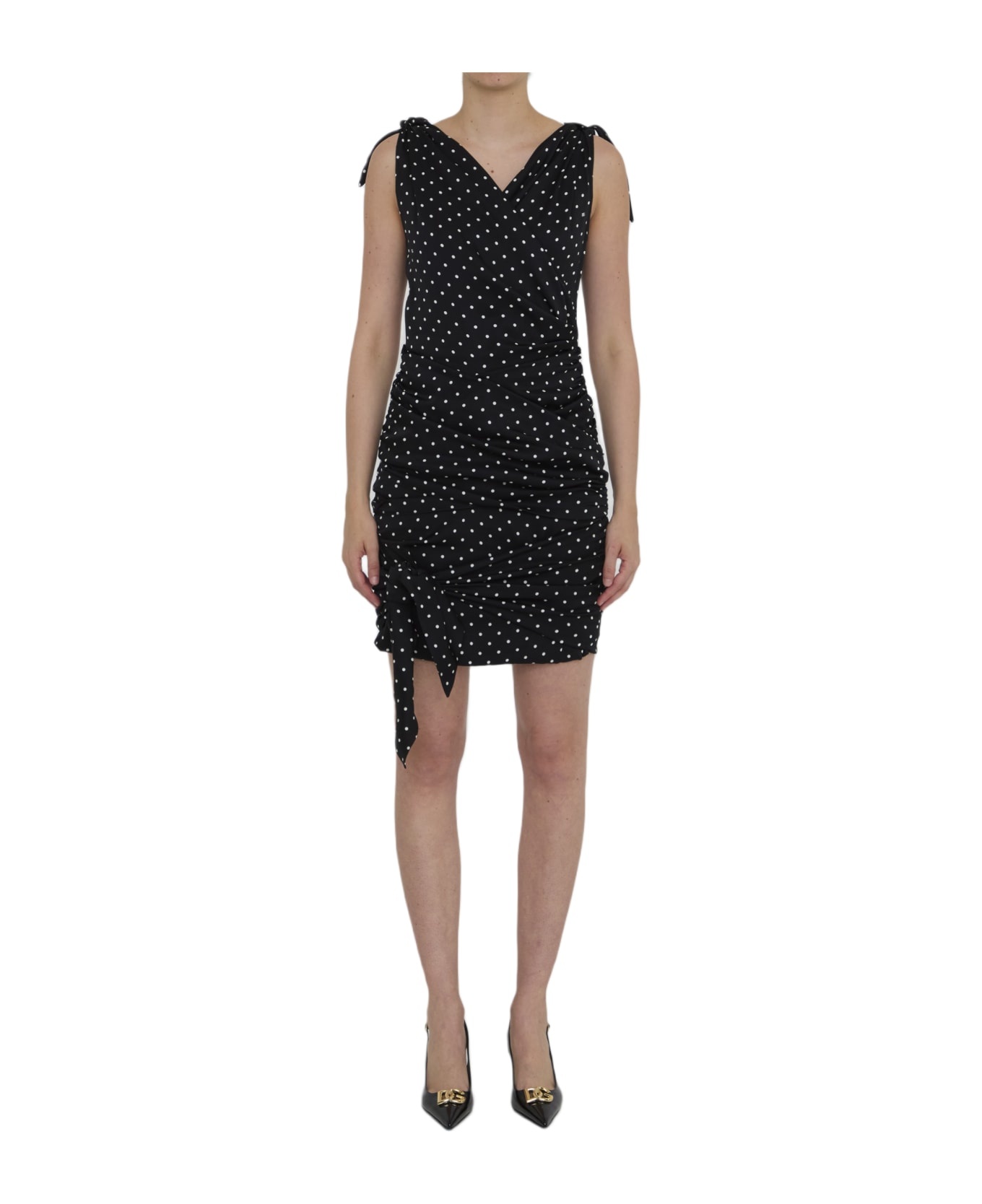 Midi Dress With Polka-dot Print - 1