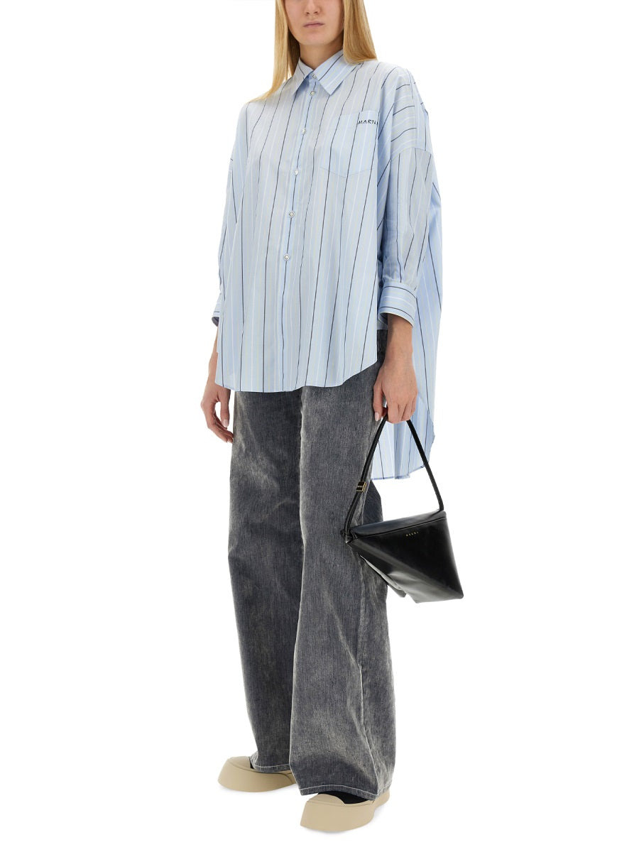 Marni Women Asymmetrical Striped Shirt - 2