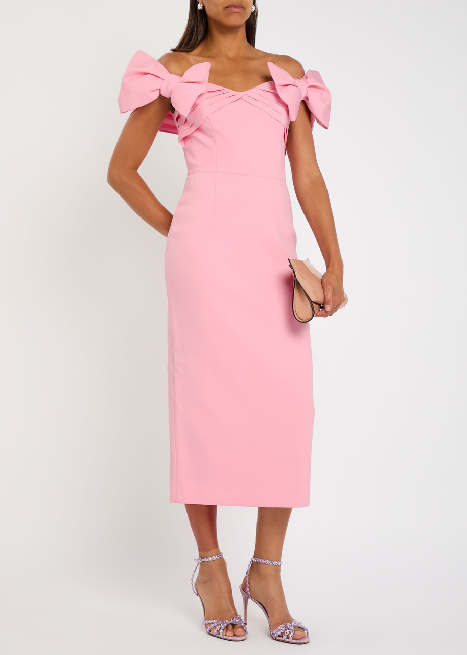 Rebecca Vallance Bow-embellished Crepe Midi Dress - 3