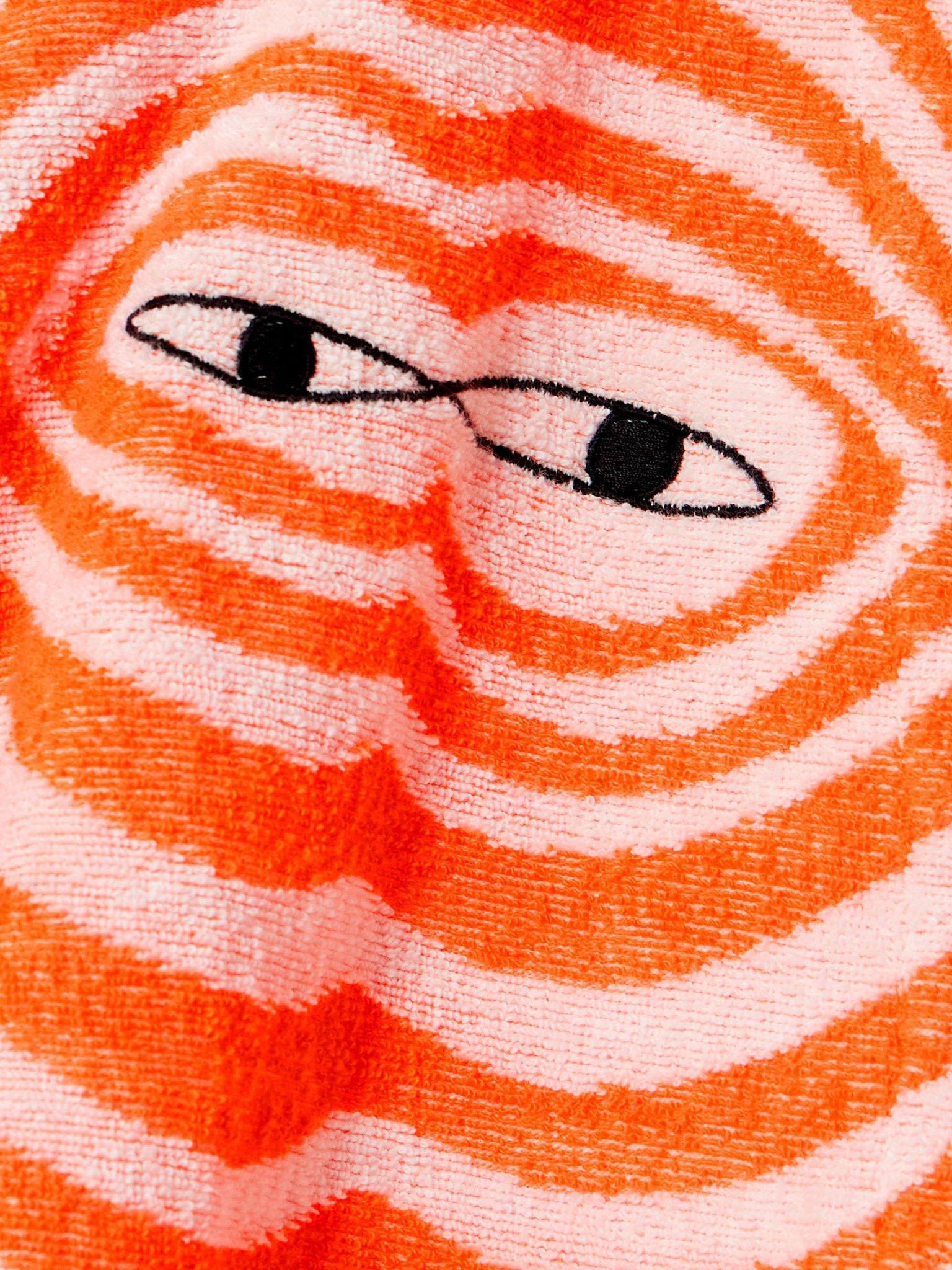 Embroidered striped cotton-terry kaftan Orange - 4