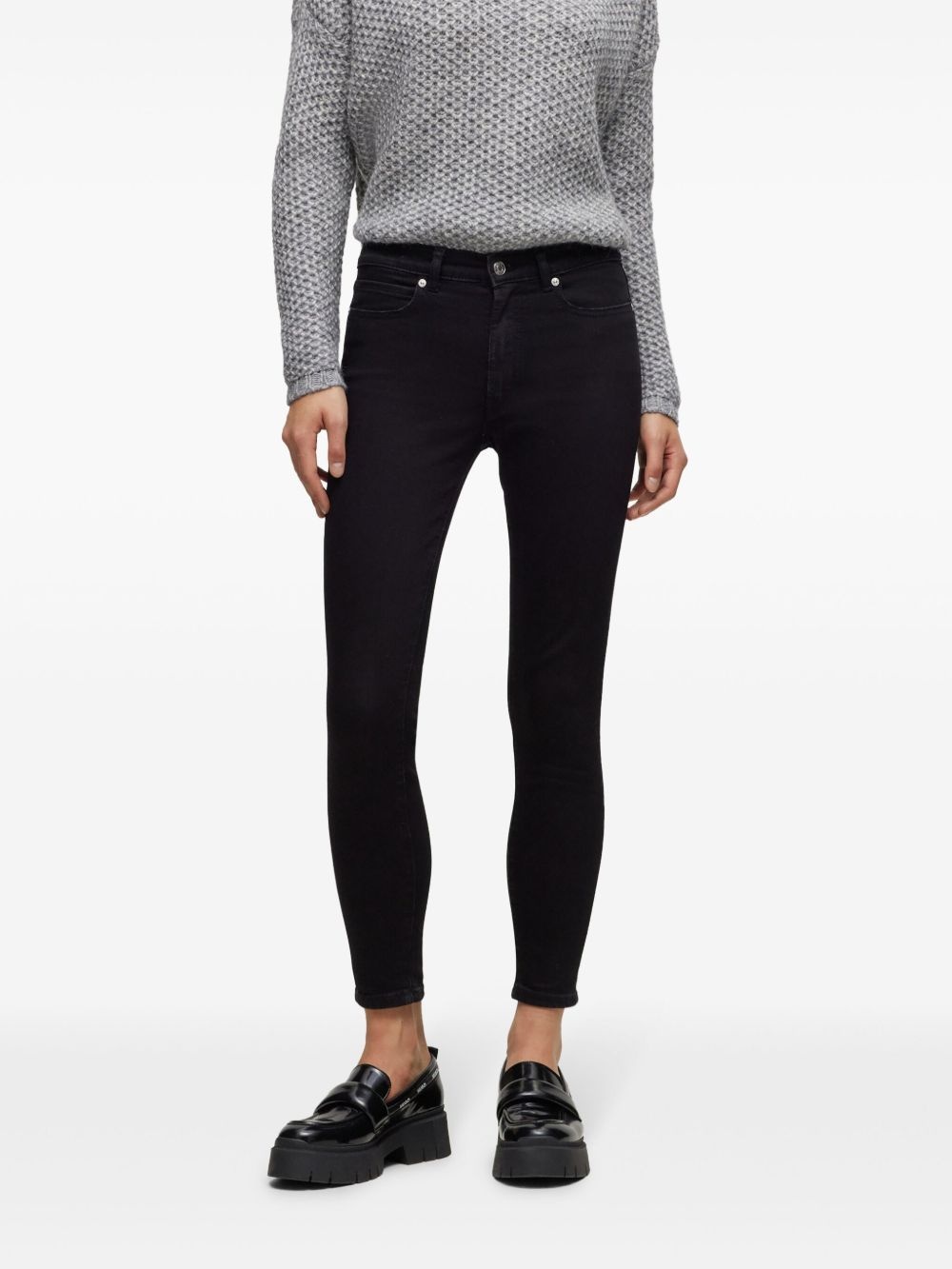 slim cut cotton trousers - 3