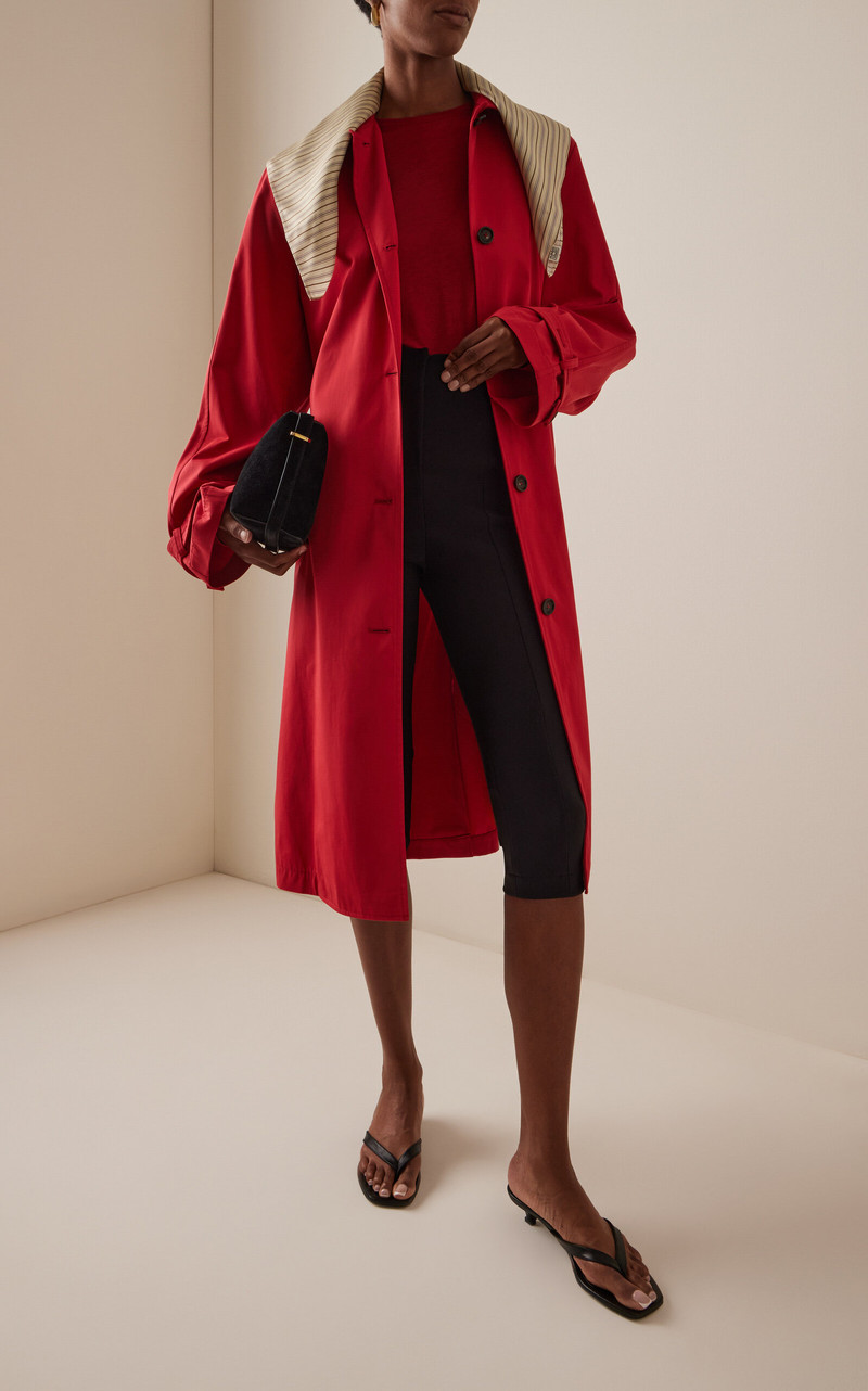 TOTEME Lightweight Organic Cotton Trench Coat red outlook