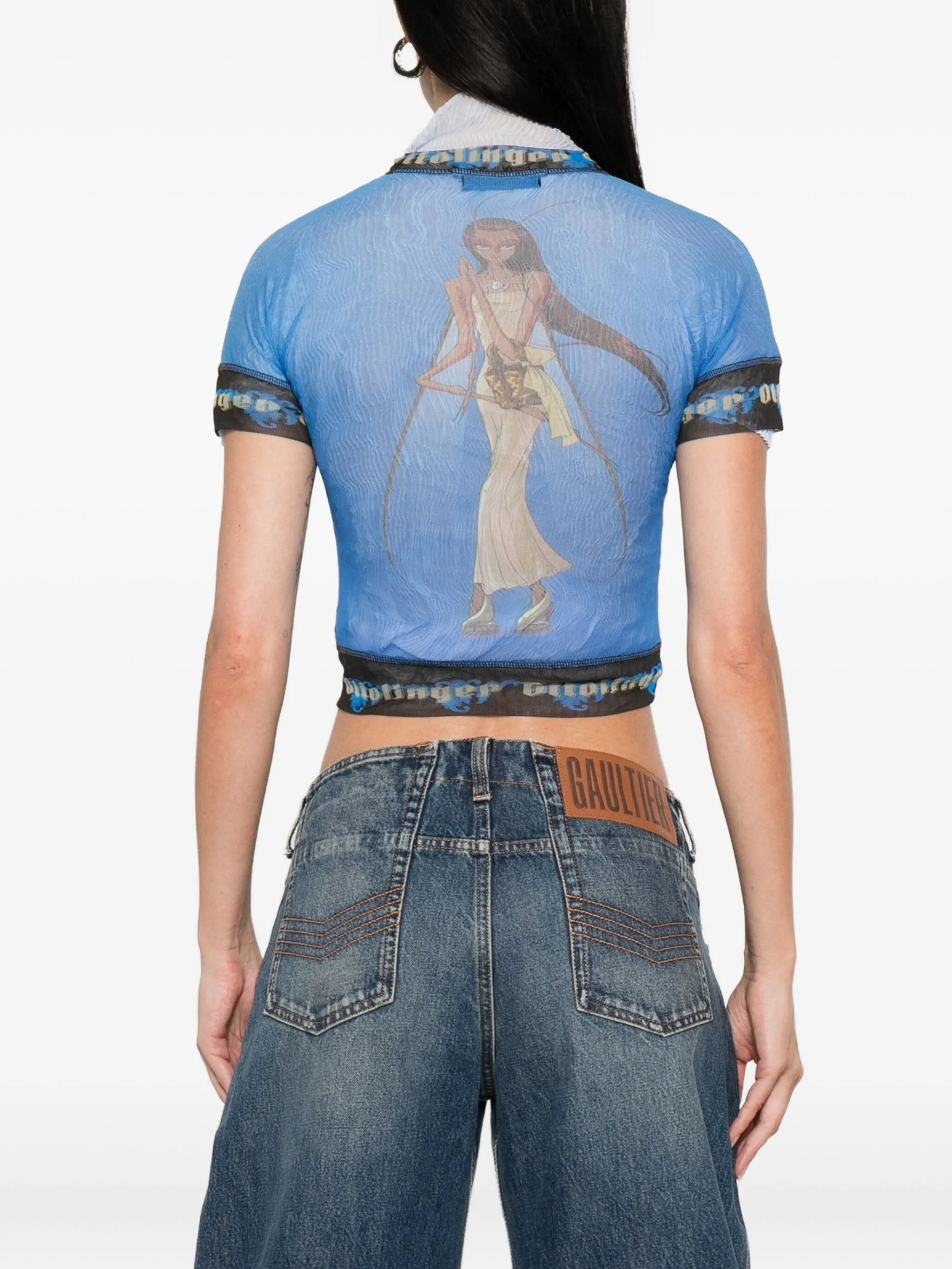 Ottolinger Anime-print Mesh Top - 3