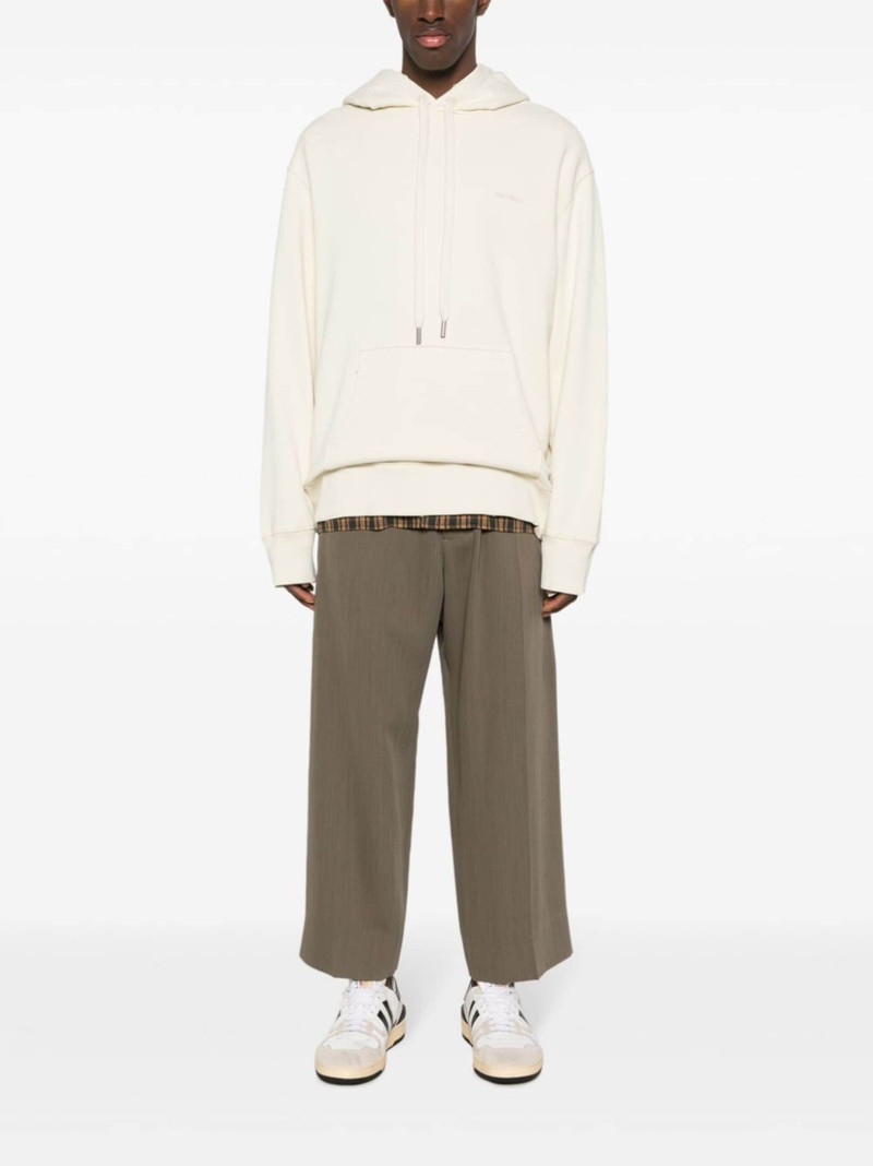 AMI Paris logo-embroidered cotton hoodie outlook