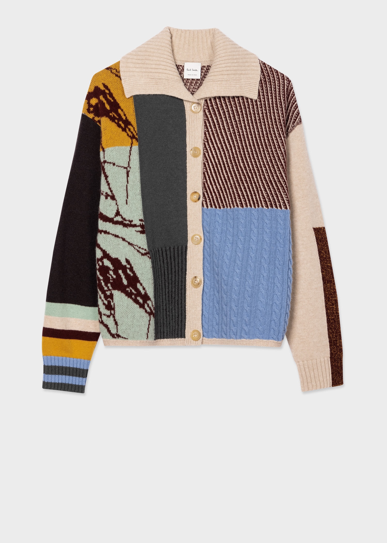 Lambswool 'Assembled Stripe' Cardigan - 1