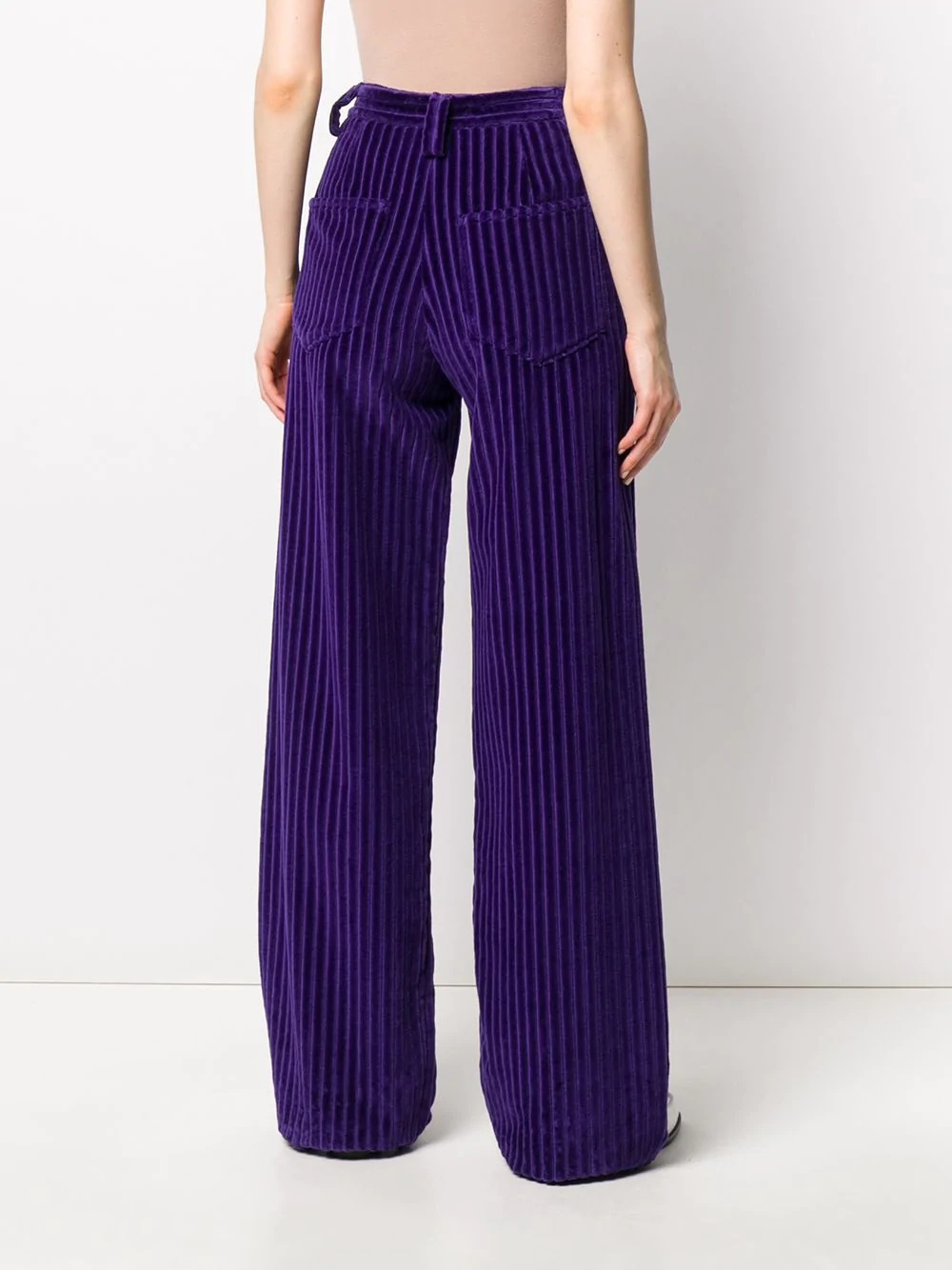 corduroy-effect wide-leg trousers - 3