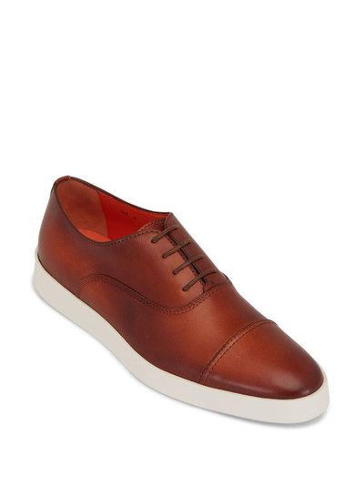 Santoni leather lace-up loafers outlook