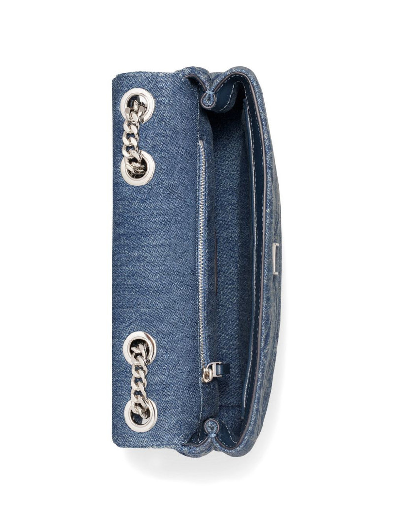 Kira diamond quilt denim small convertible shoulder bag 4