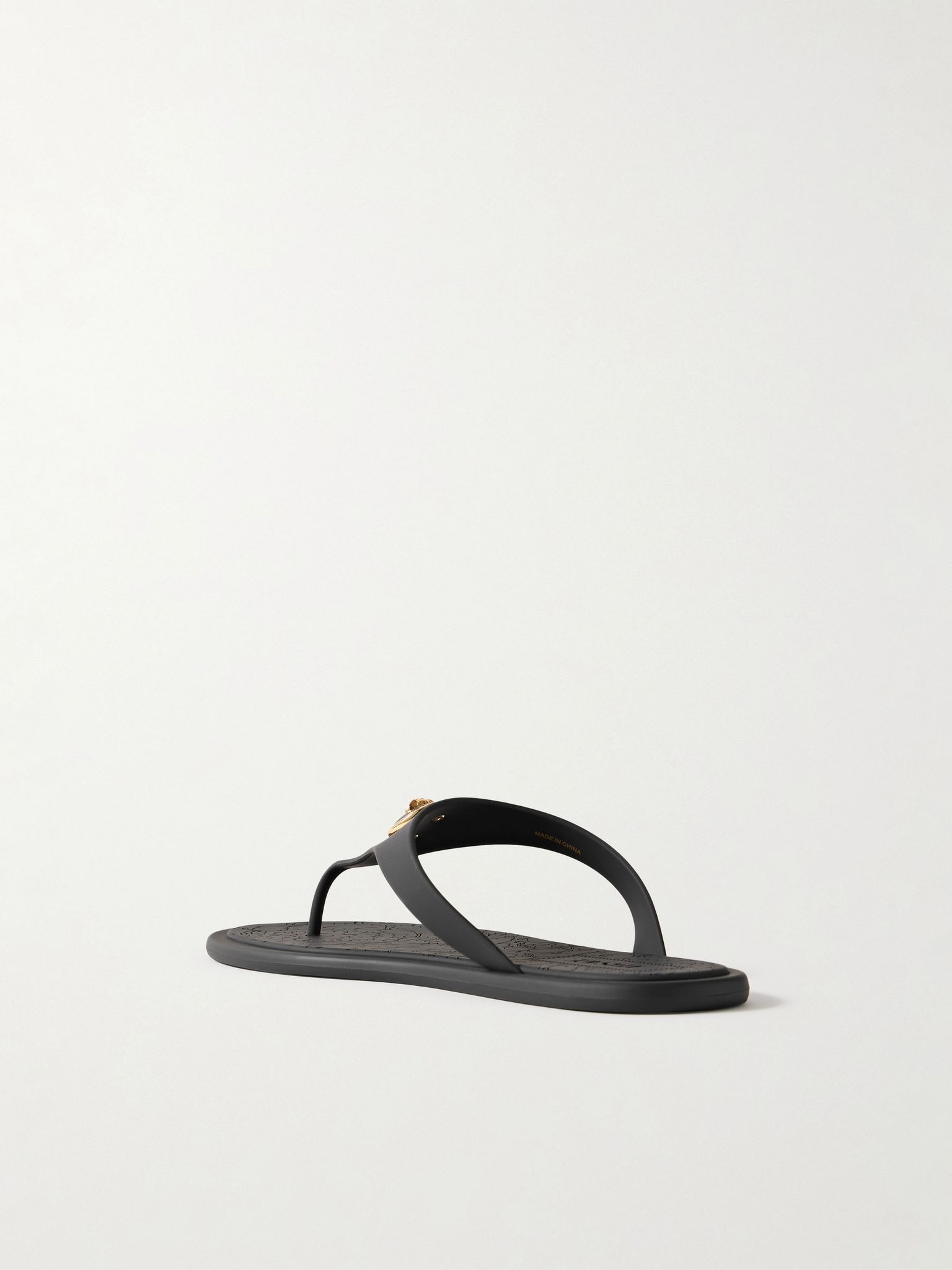 Alia embellished rubber flip flops Black - 3