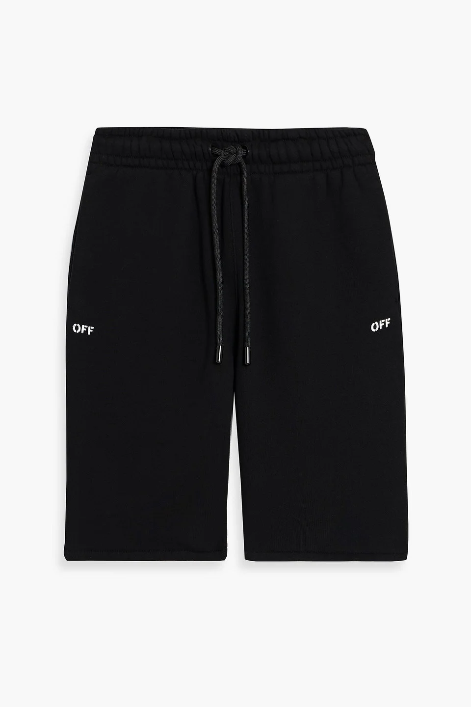 Printed French cotton-terry drawstring shorts - 1