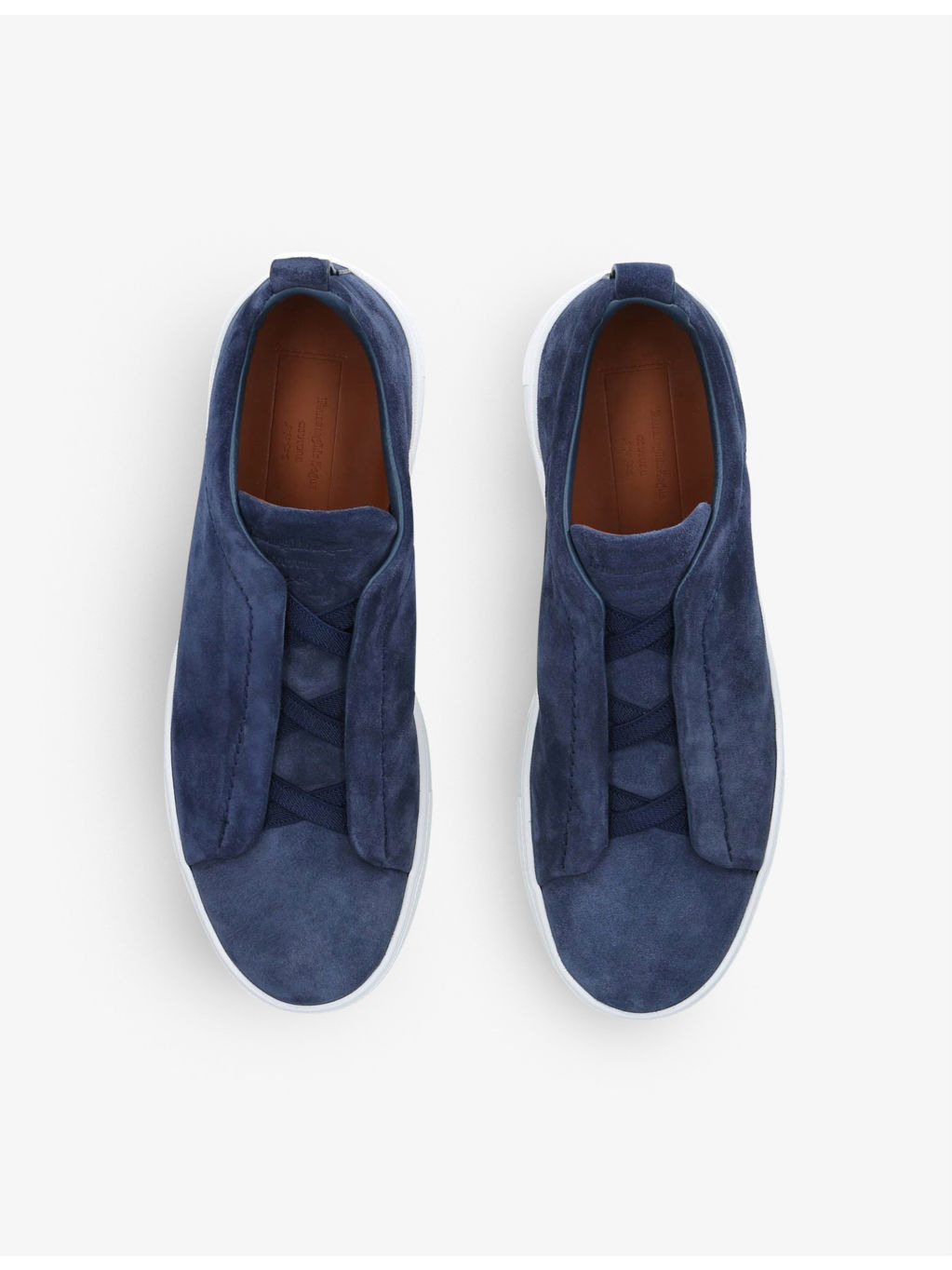 Triple stitch low-top suede trainers - 2
