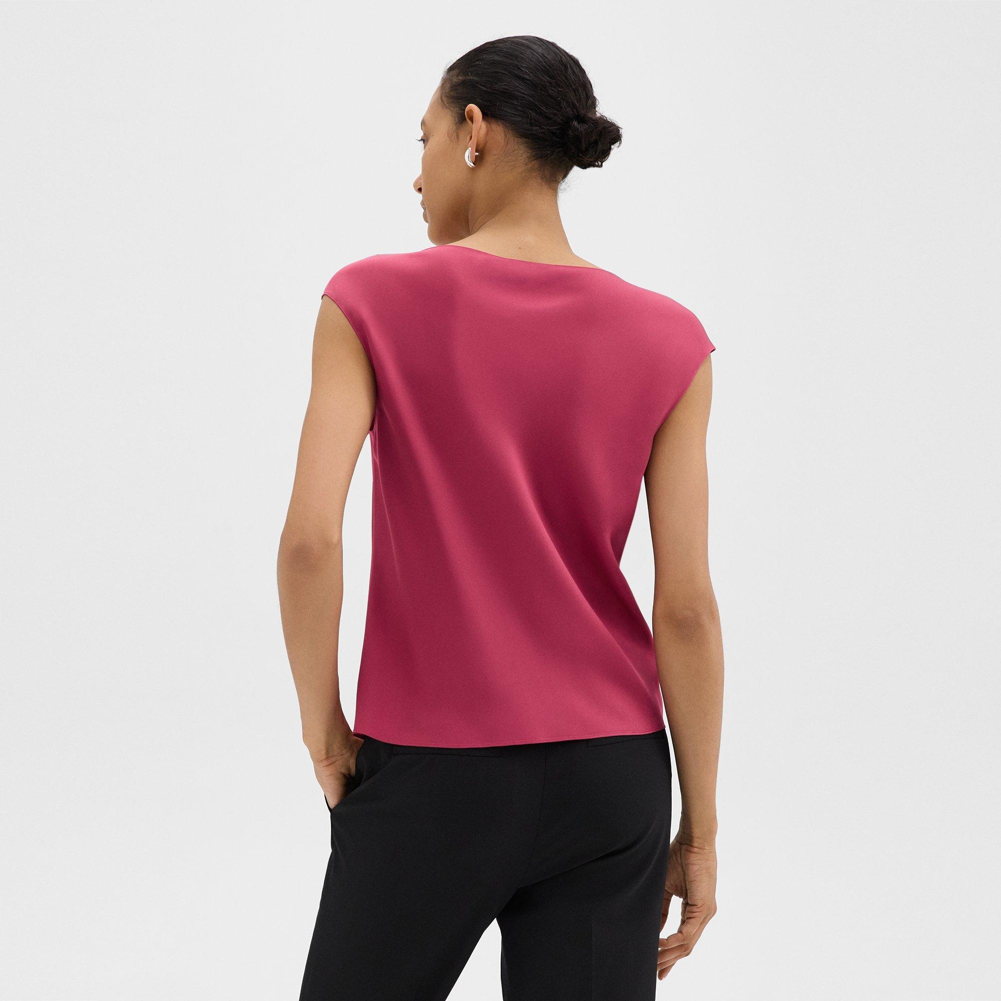 Cowl Neck Top in Silk Georgette - 4