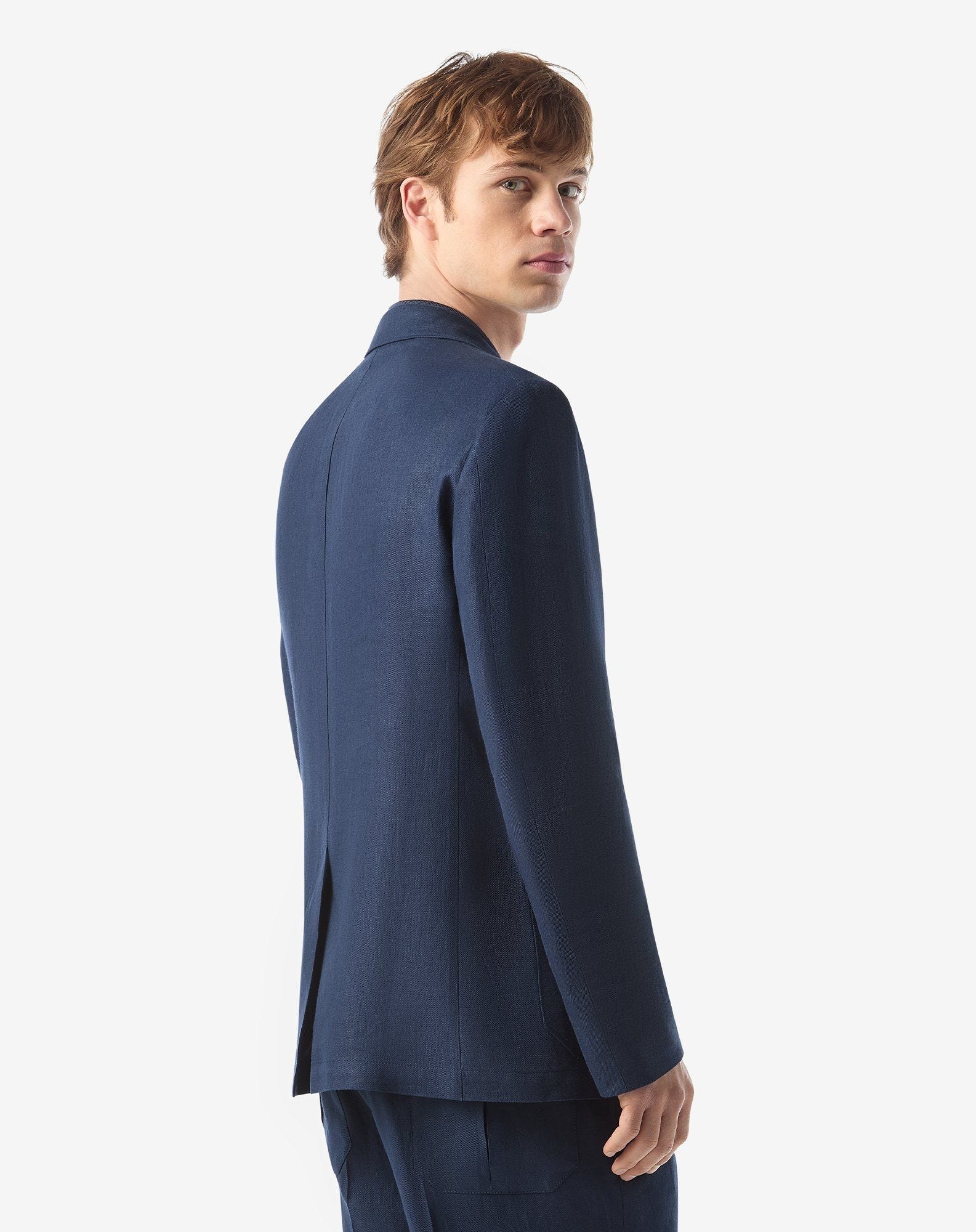 Blue pure linen jacket - 3