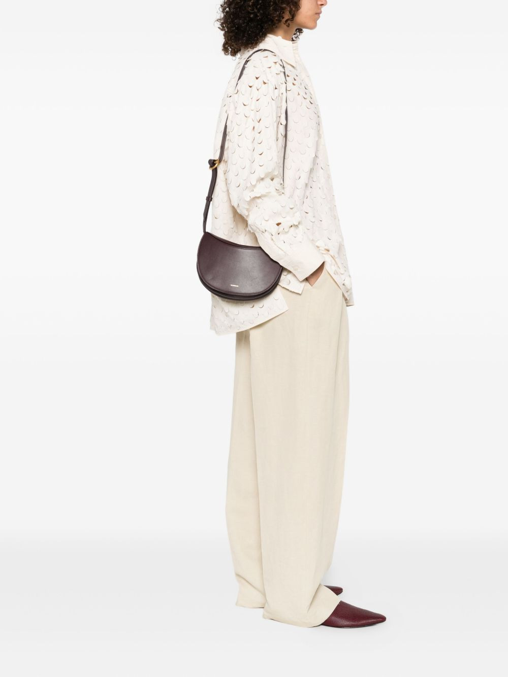 Kate crescent-shaped leather shoulder bag - 2