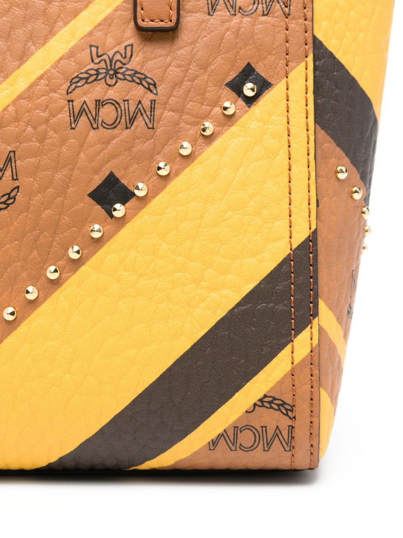 chevron-pattern studded tote bag 4