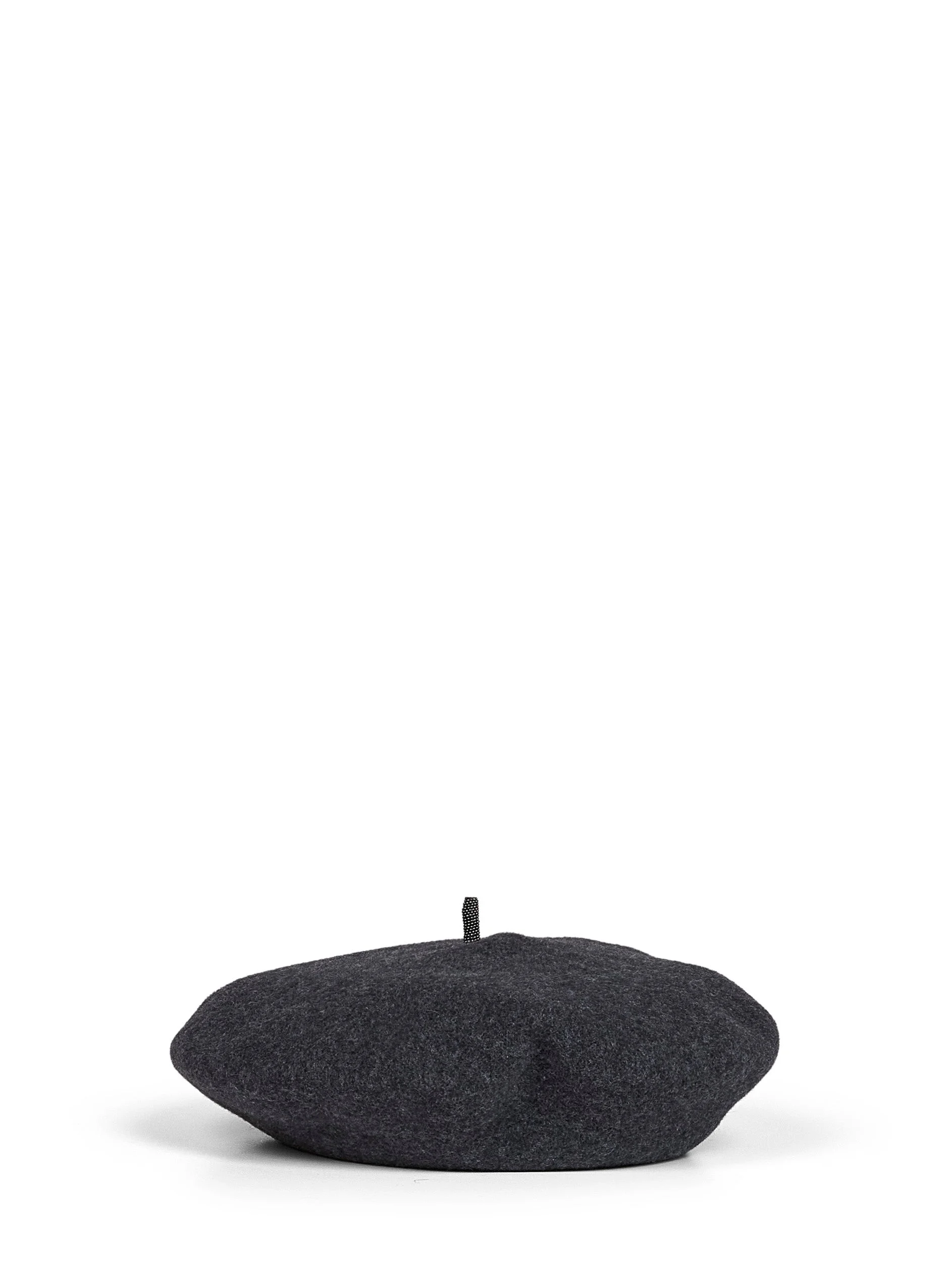 Black stone wool beret with Precious Detail - 1
